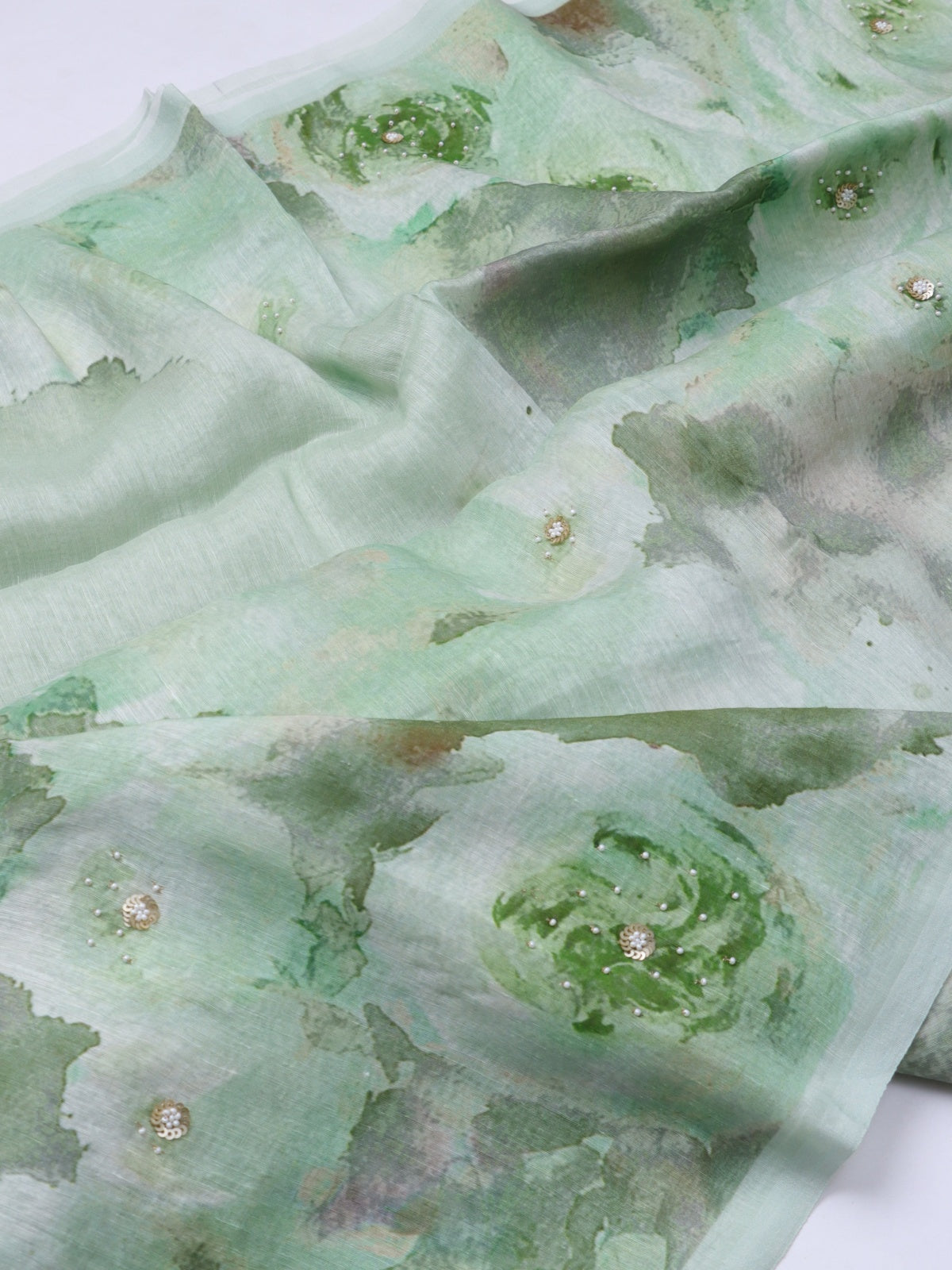 Green Pure Mul Chanderi Saree (Swara)
