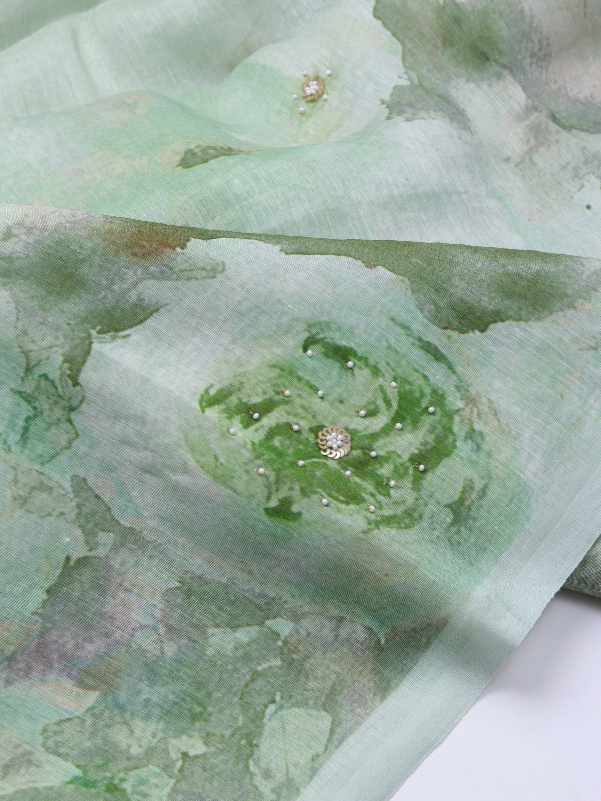 Green Pure Mul Chanderi Saree (Swara)