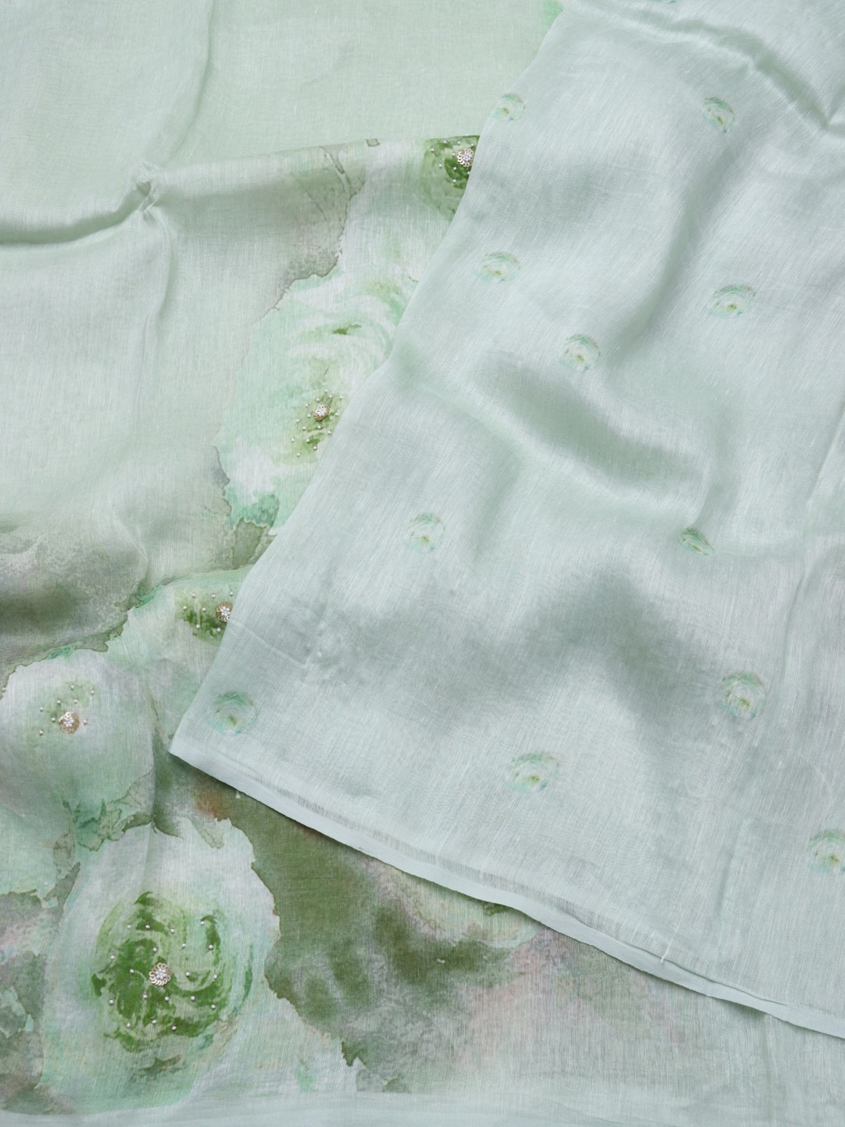 Green Pure Mul Chanderi Saree (Swara)