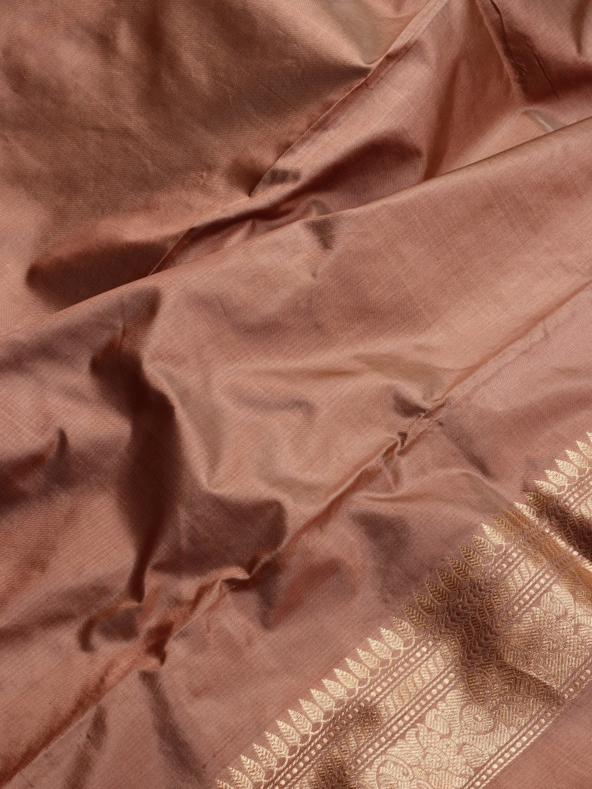 Brown Pure Kathan Banarasi Silk Dress Material (Swara)