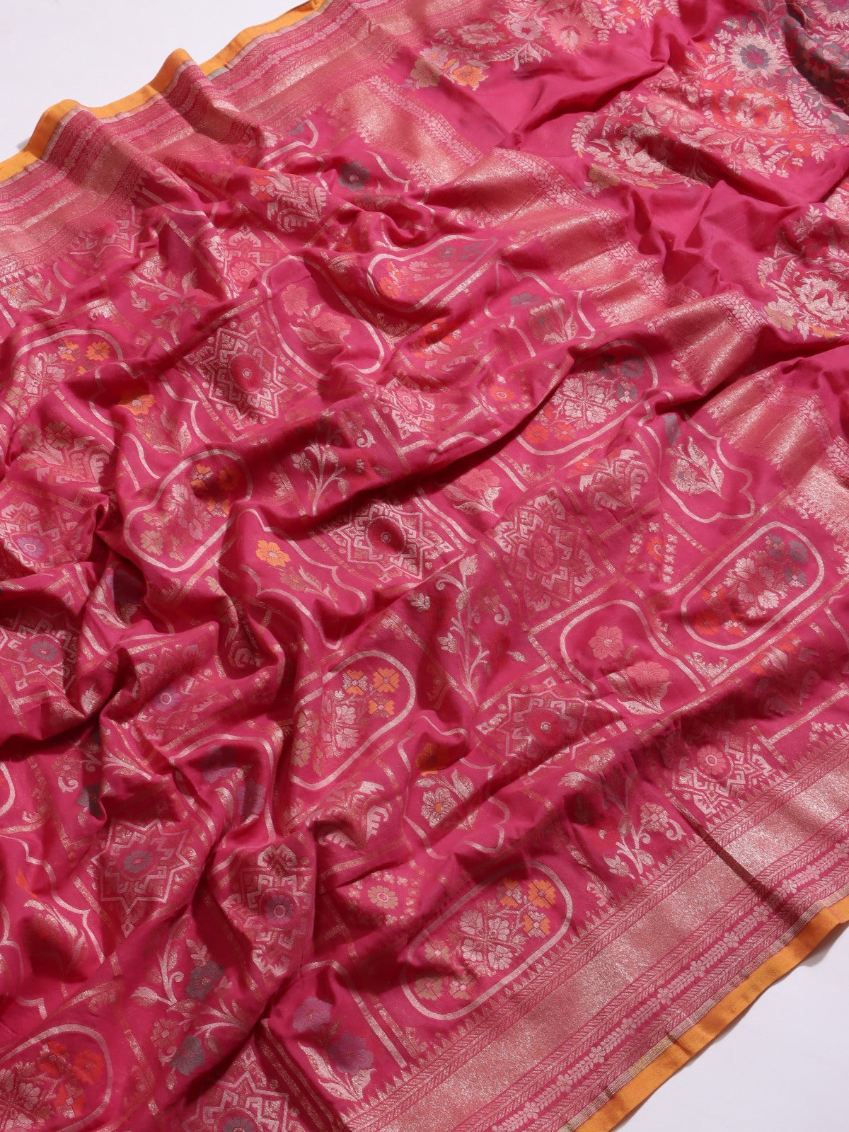 Pink Jamdani Kora Silk Saree (Swara)