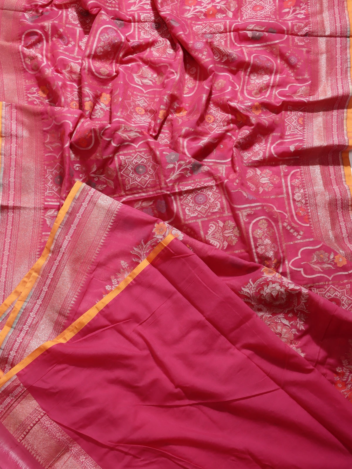 Pink Jamdani Kora Silk Saree (Swara)