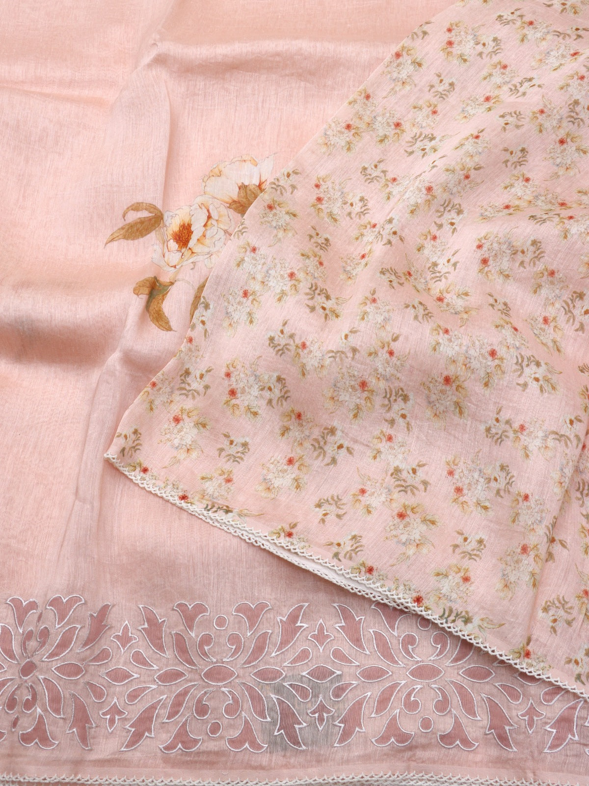Peach Pure Mul Chanderi Saree (Swara)