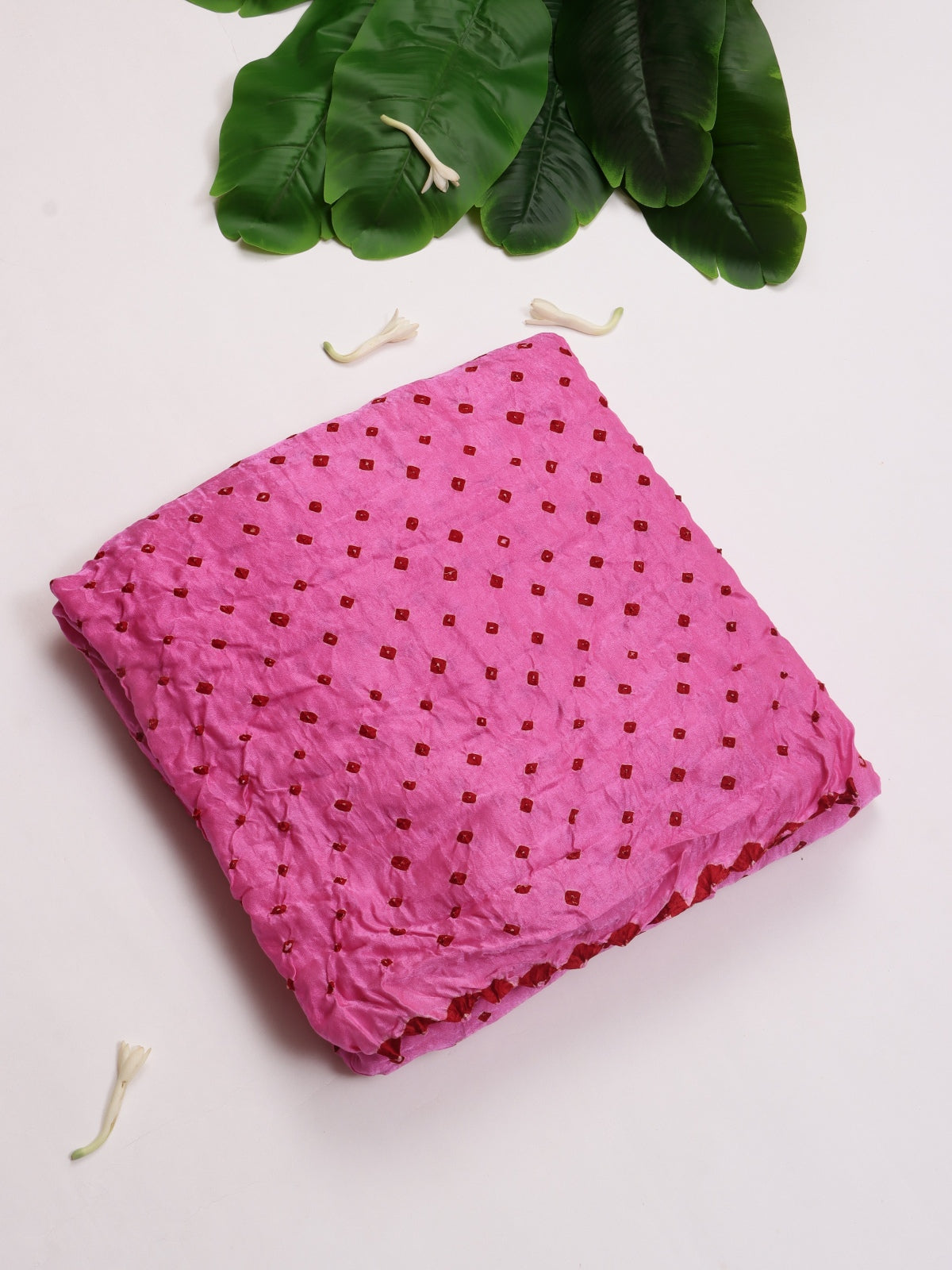 Pink Pure Bandhani Silk Saree (Swara)