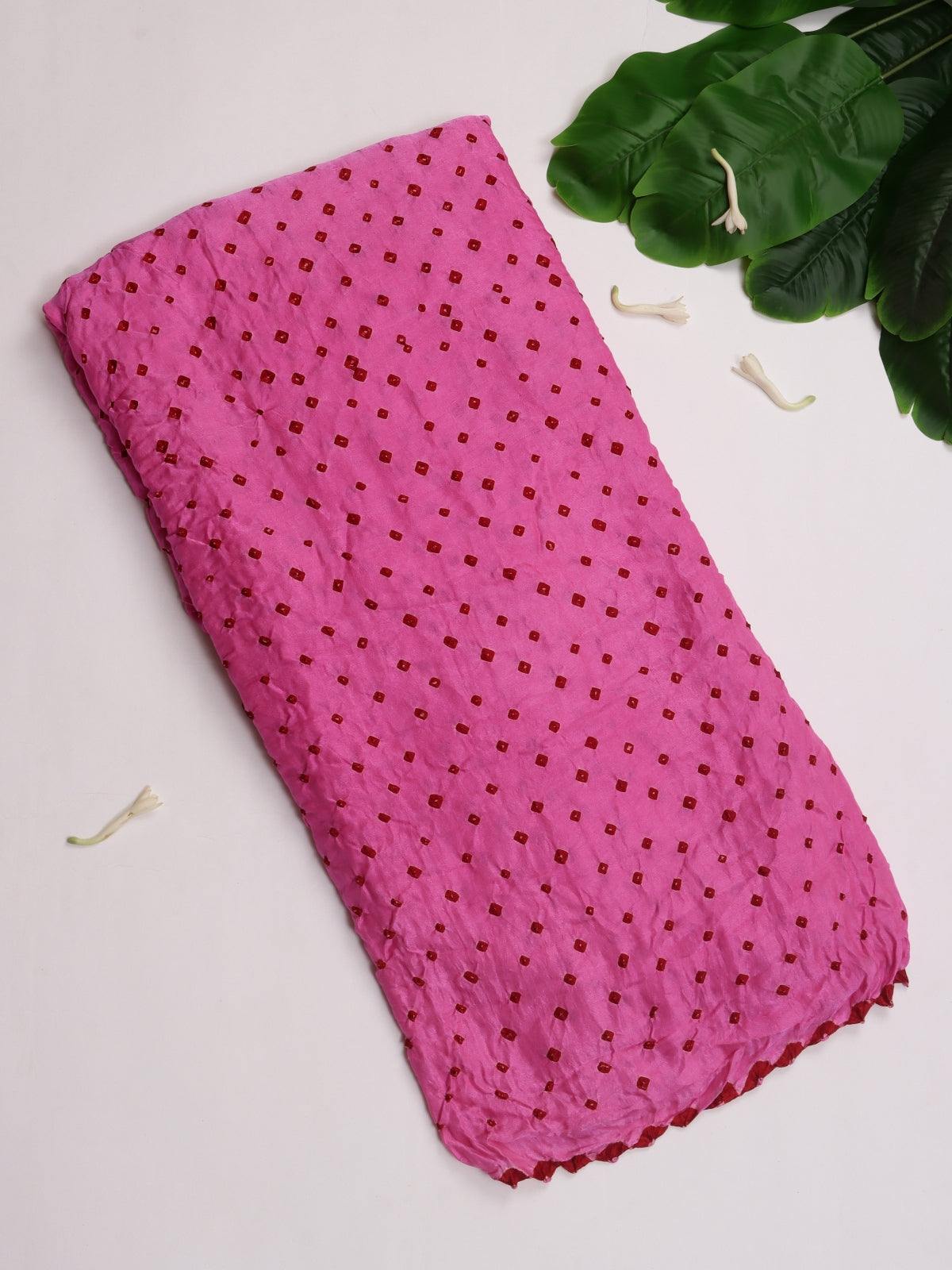 Pink Pure Bandhani Silk Saree (Swara)