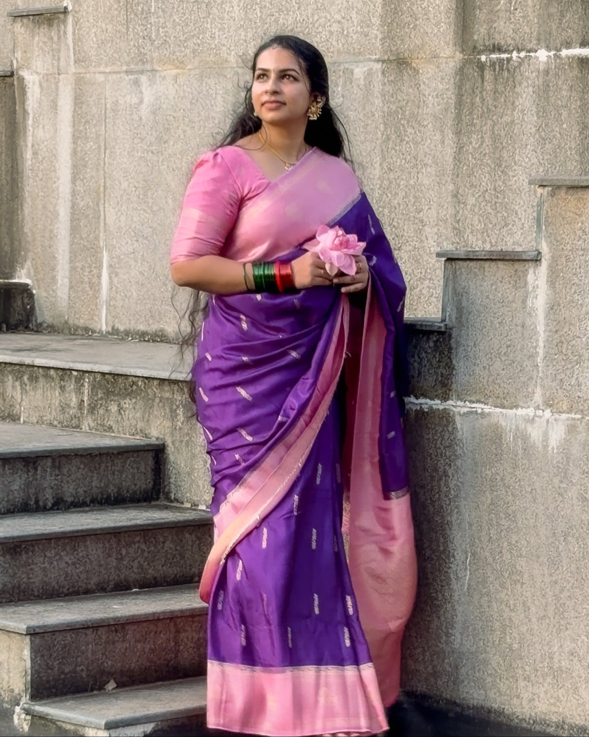 Purple Semi Mysore Silk Saree Gouri107