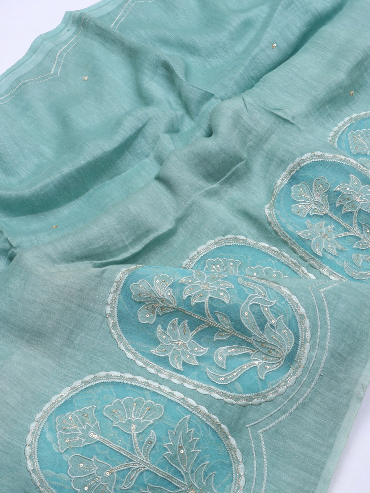 Blue Pure Linen Saree (Swara)