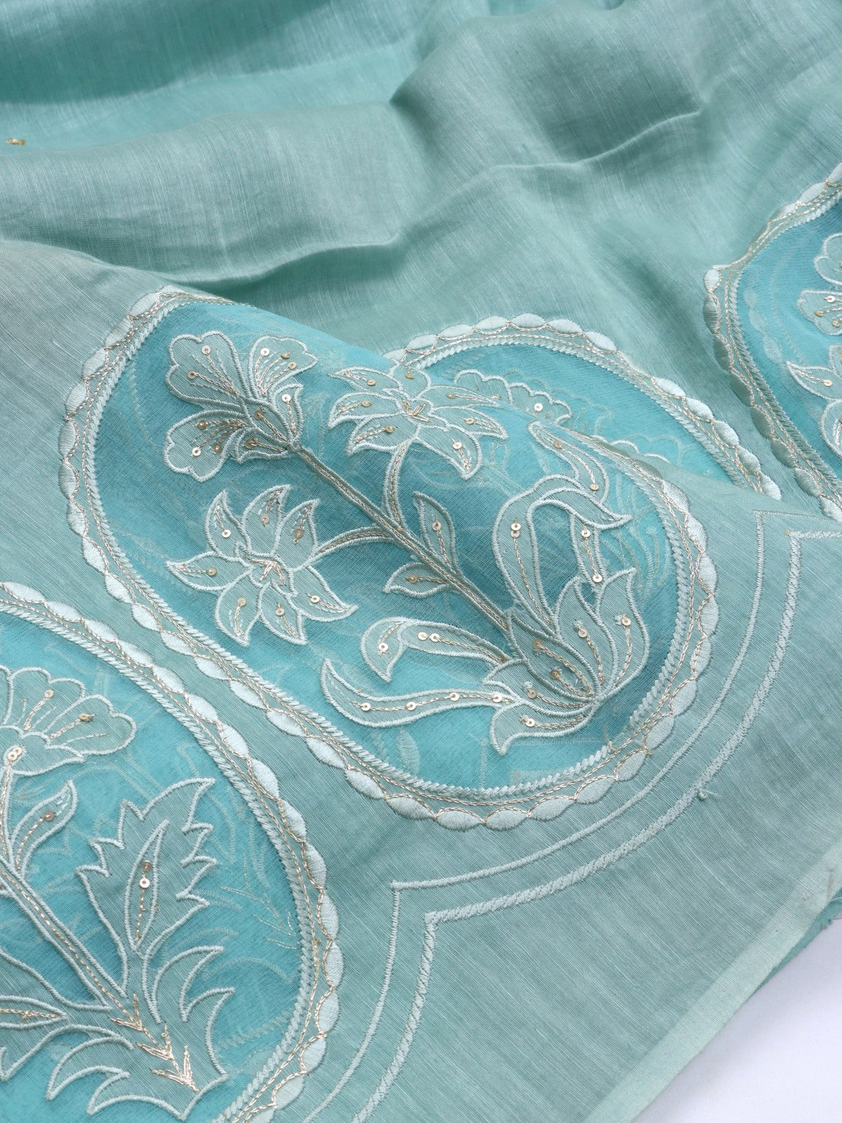 Blue Pure Linen Saree (Swara)