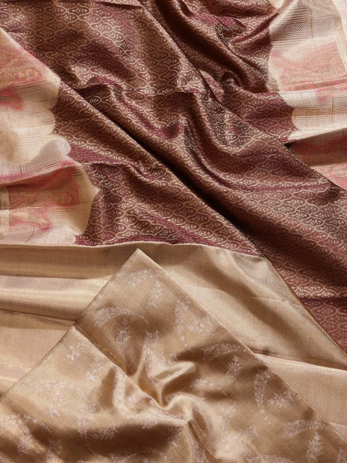 Brown Brocade Pure Kanchi Saree (Swara)