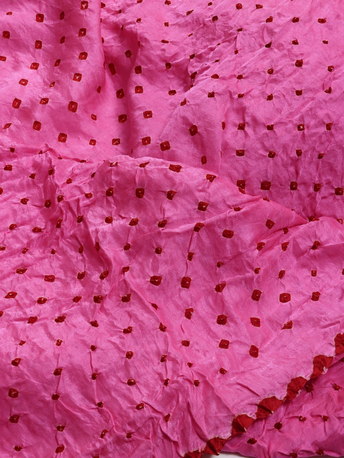 Pink Pure Bandhani Silk Saree (Swara)