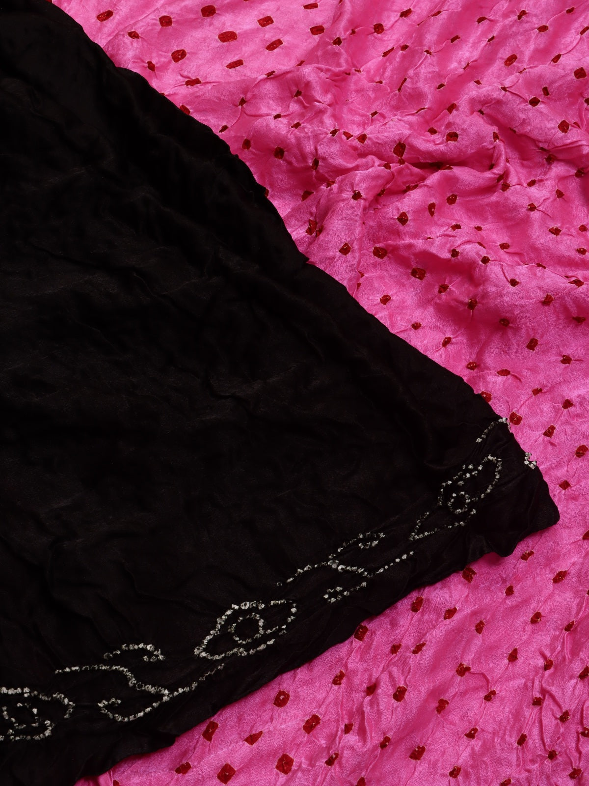 Pink Pure Bandhani Silk Saree (Swara)