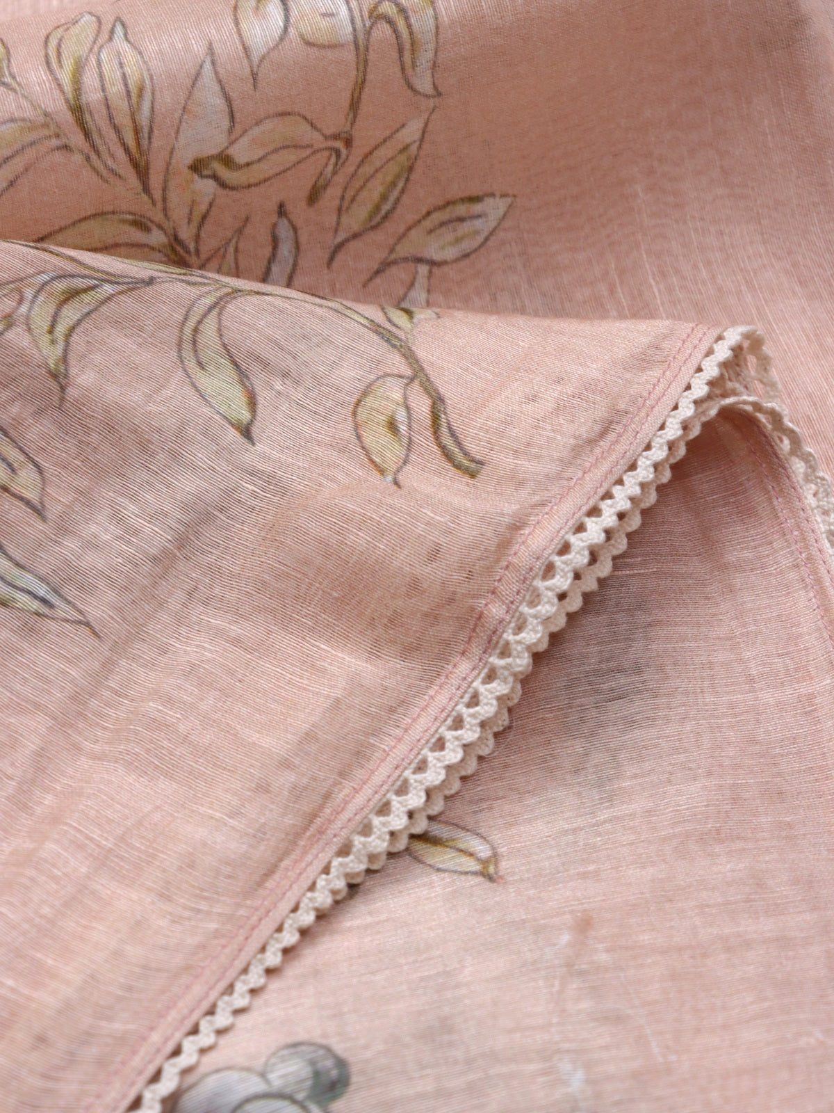 Peach Pure Mul Chanderi Saree (Swara)
