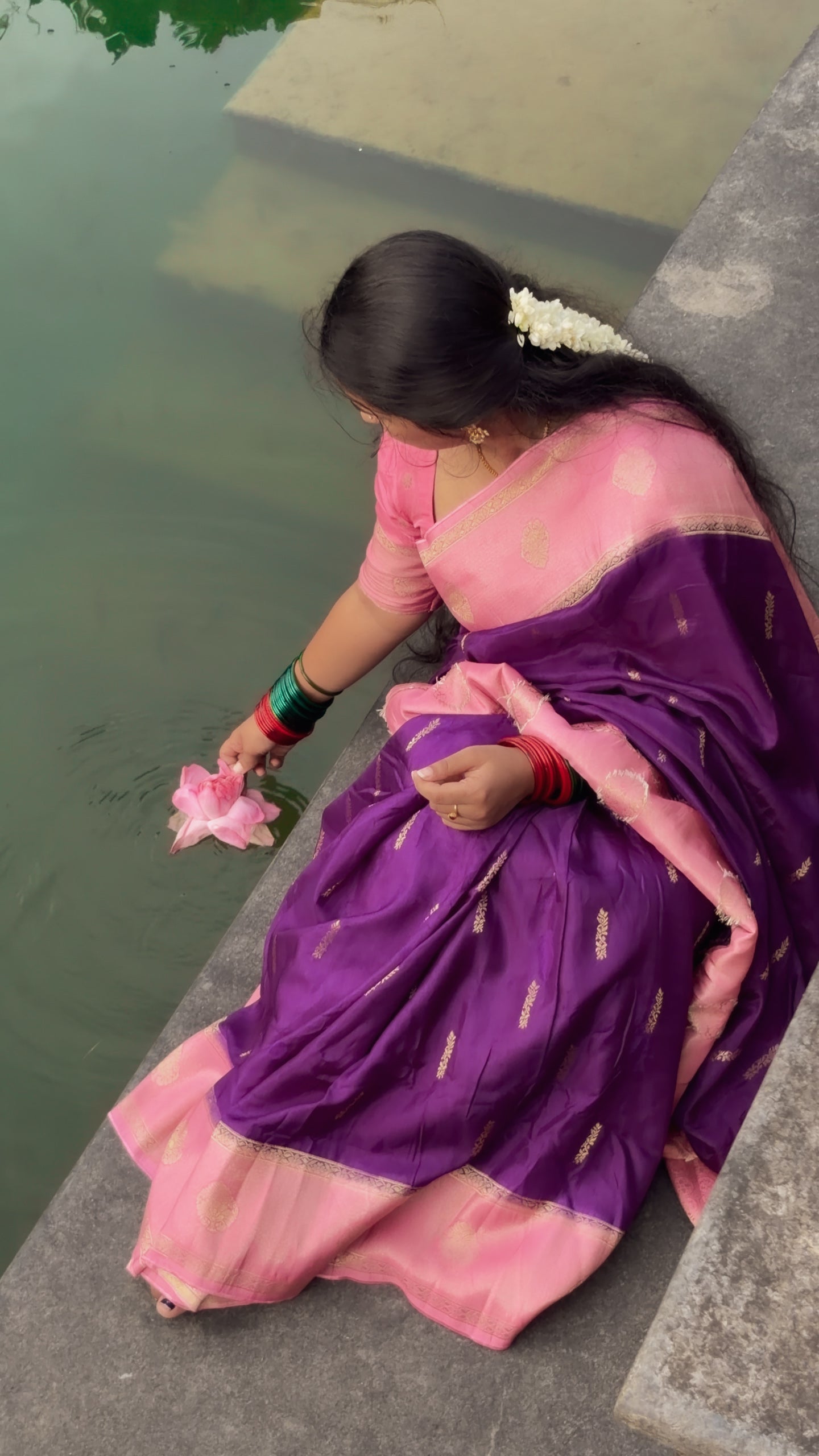 Purple Semi Mysore Silk Saree Gouri107