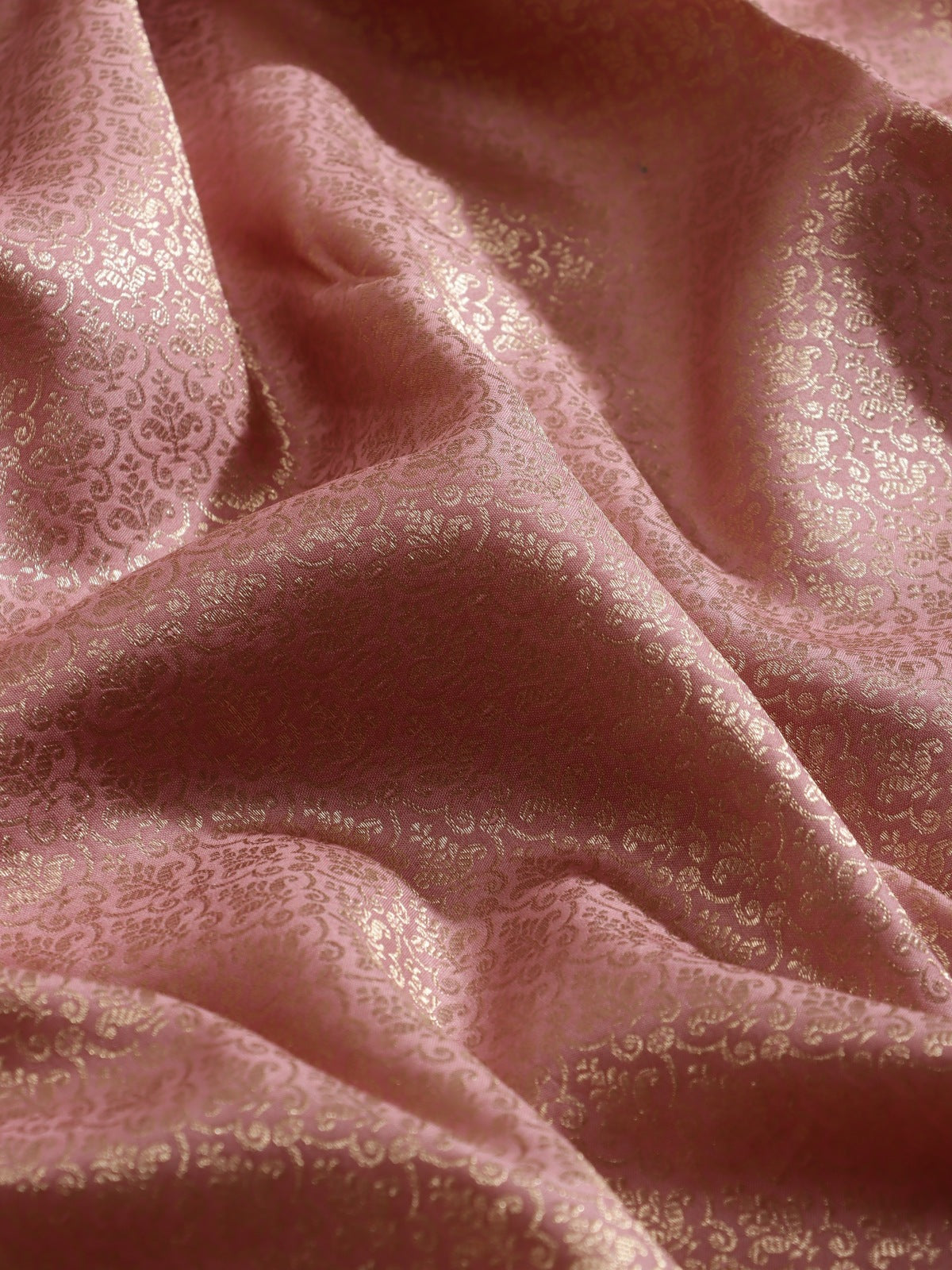 Pink Brocade Pure Kanchi Satin Border Saree (Swara)