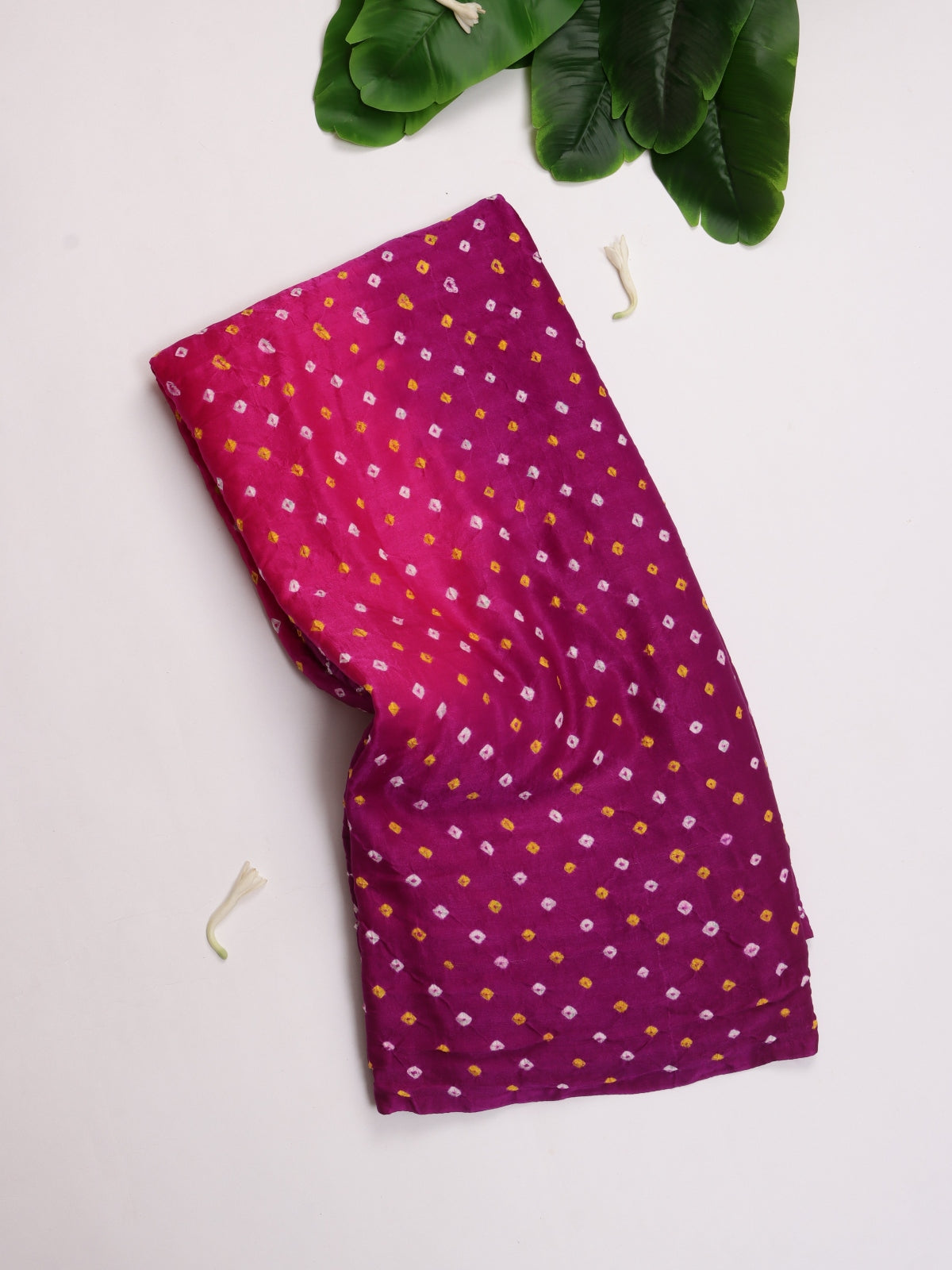 Magenta Pure Bandhani Silk Saree (Swara)