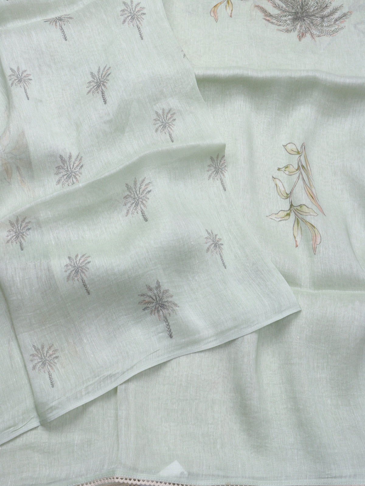 Pastel Green Pure Mul Chanderi Saree (Swara)