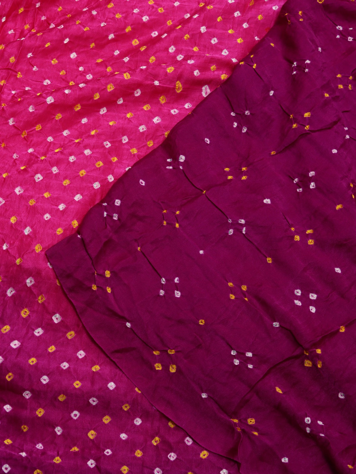 Magenta Pure Bandhani Silk Saree (Swara)