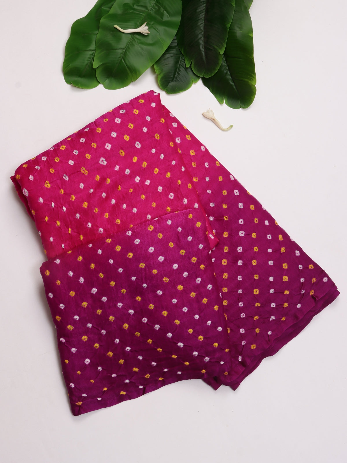 Magenta Pure Bandhani Silk Saree (Swara)