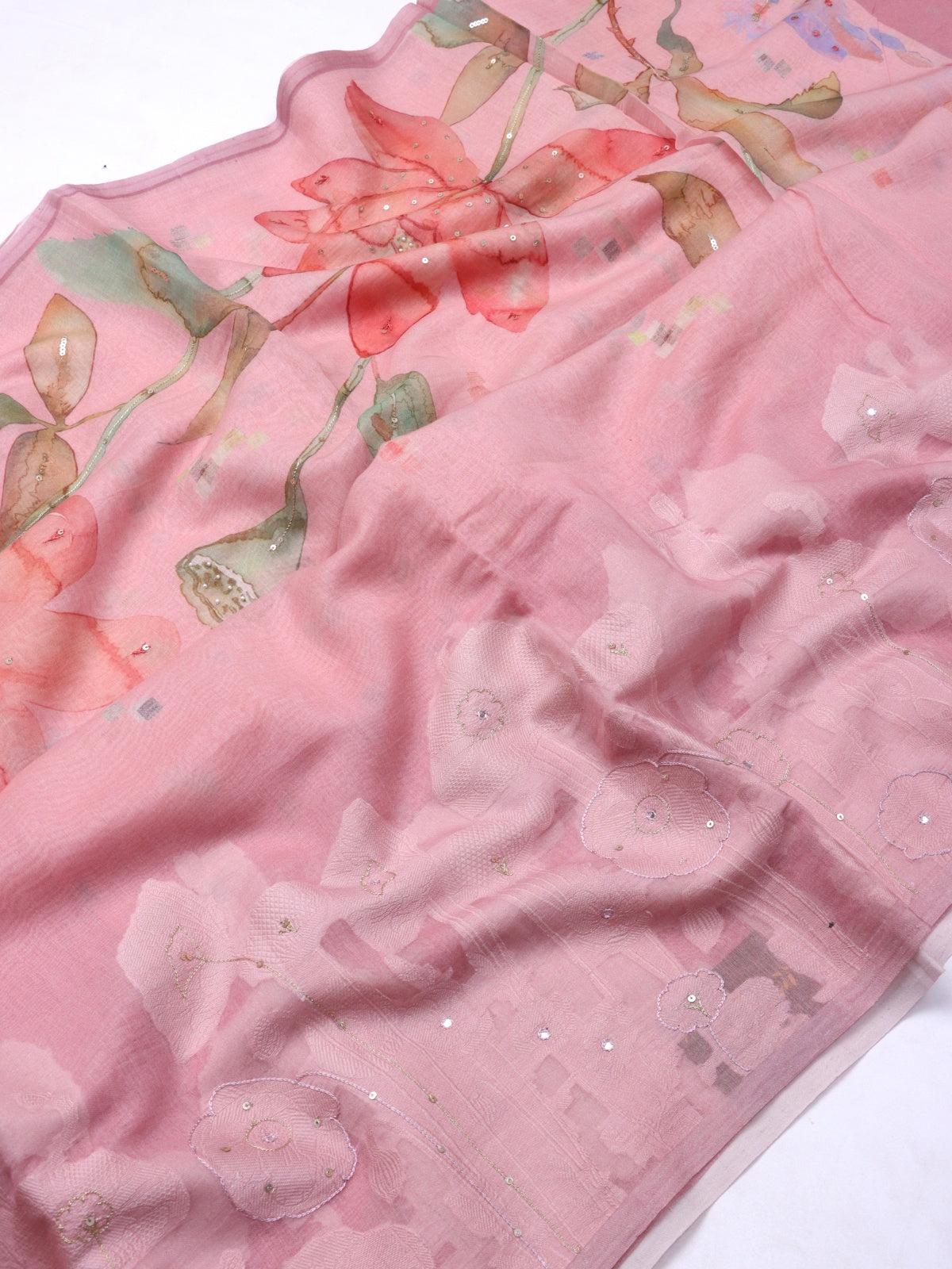 Pink Pure Mul Chanderi Saree (Swara)