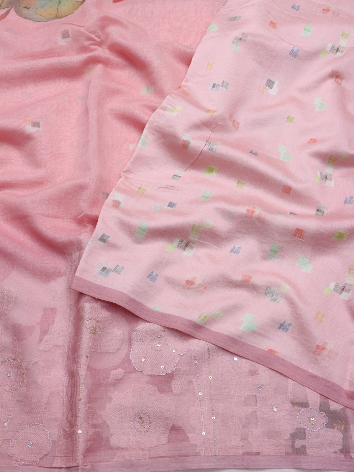 Pink Pure Mul Chanderi Saree (Swara)