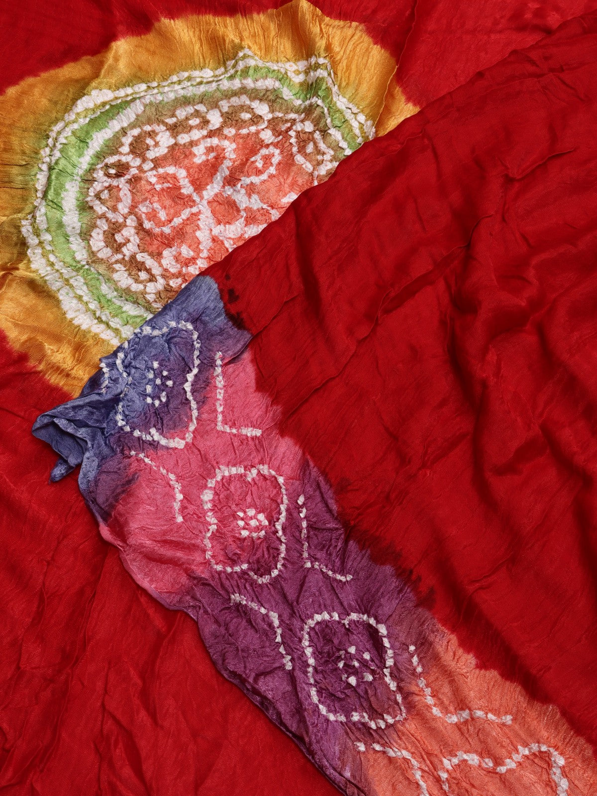 Red Pure Bandhani Silk Saree (Swara)