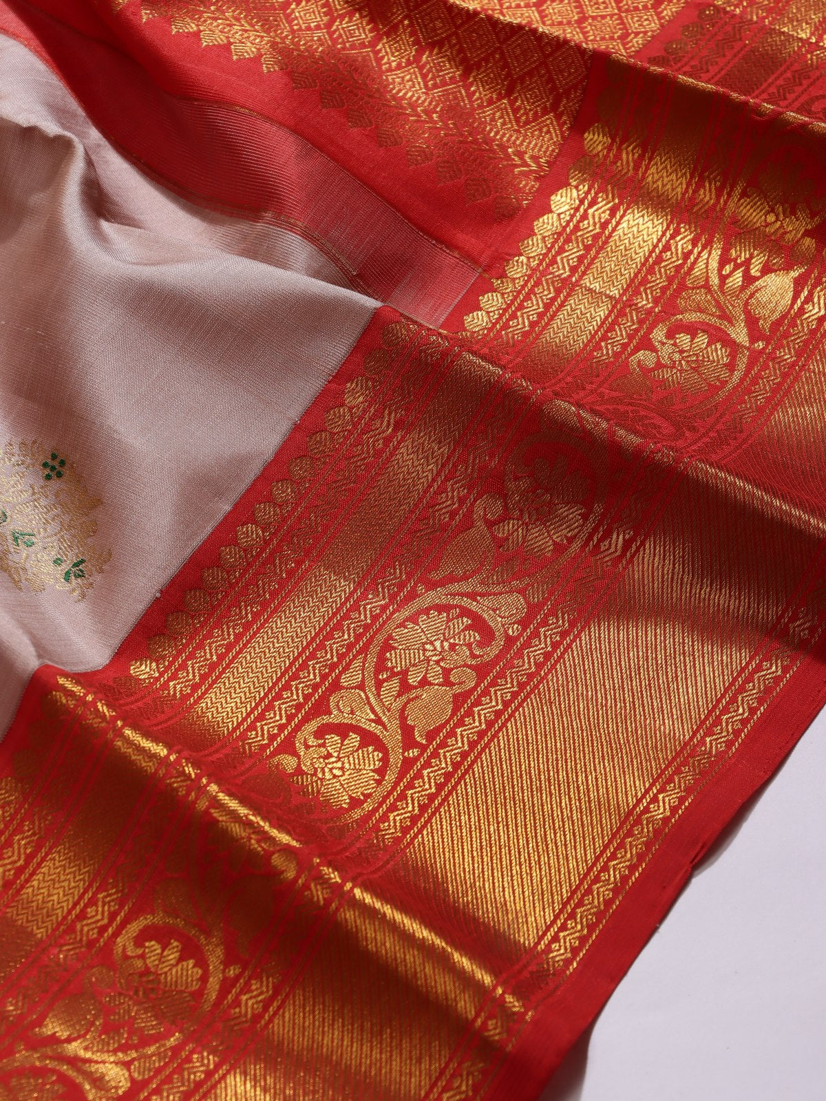 Peach Pure Kanchi Saree (Swara)