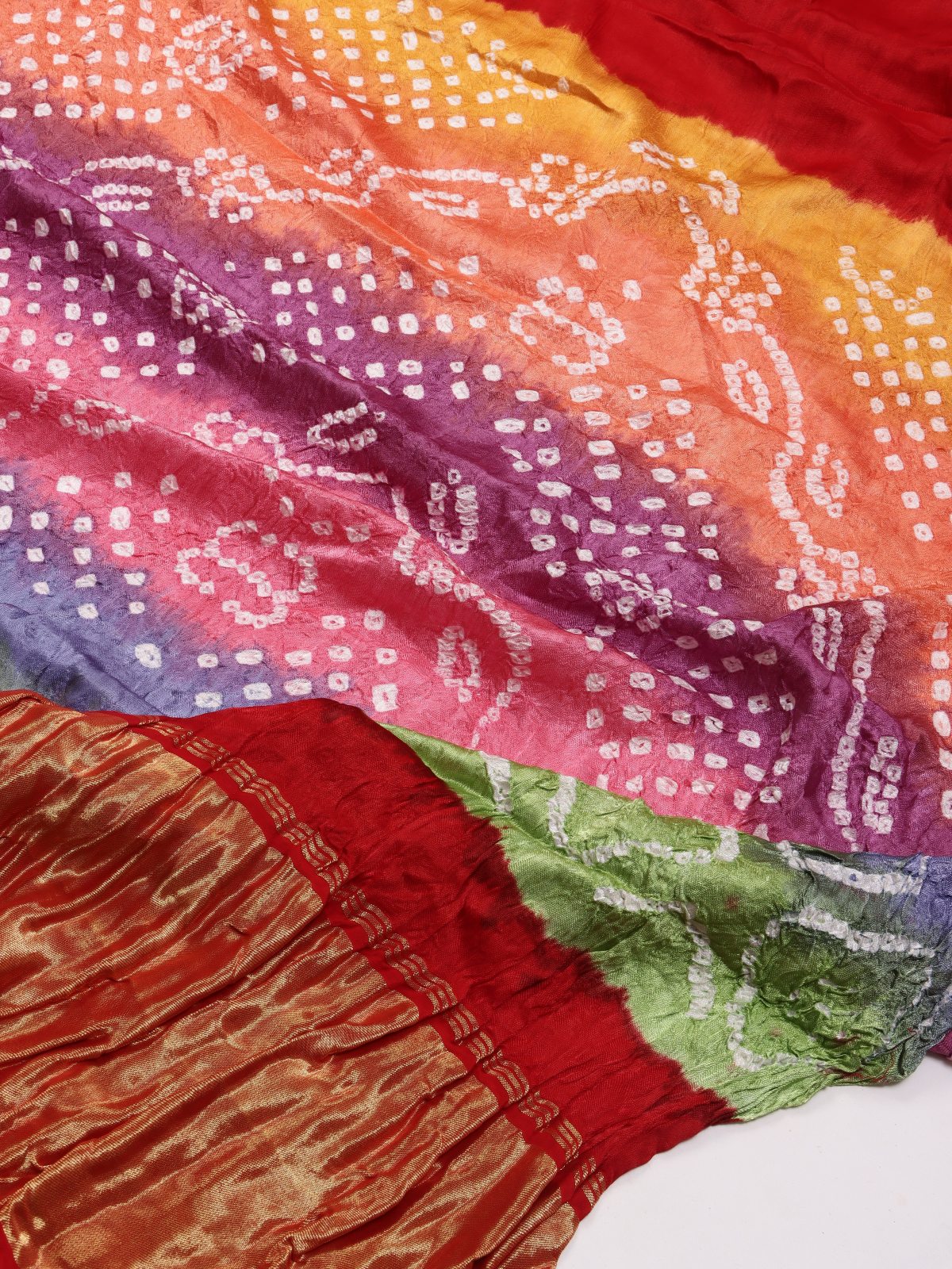 Red Pure Bandhani Silk Saree (Swara)