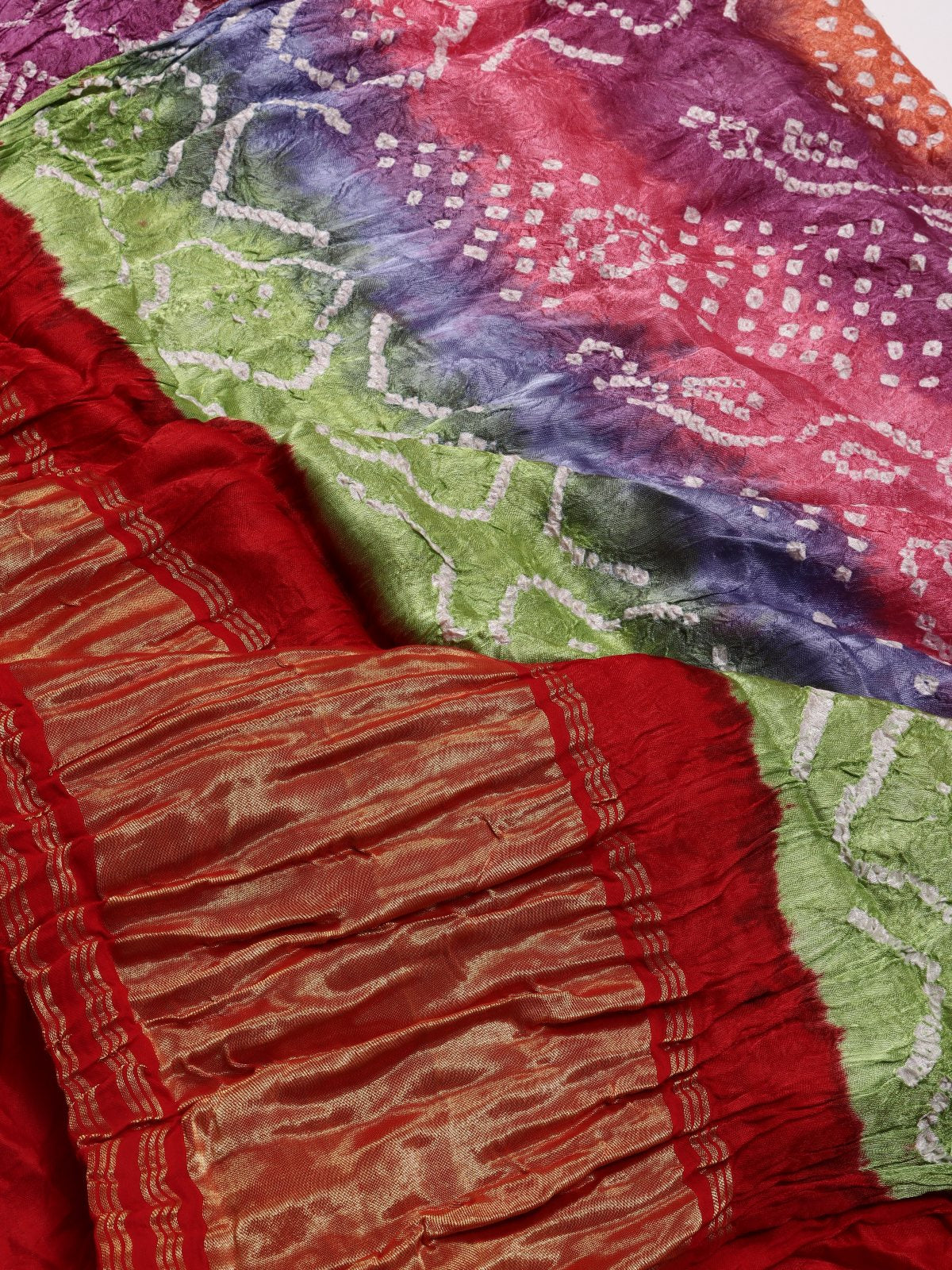 Red Pure Bandhani Silk Saree (Swara)