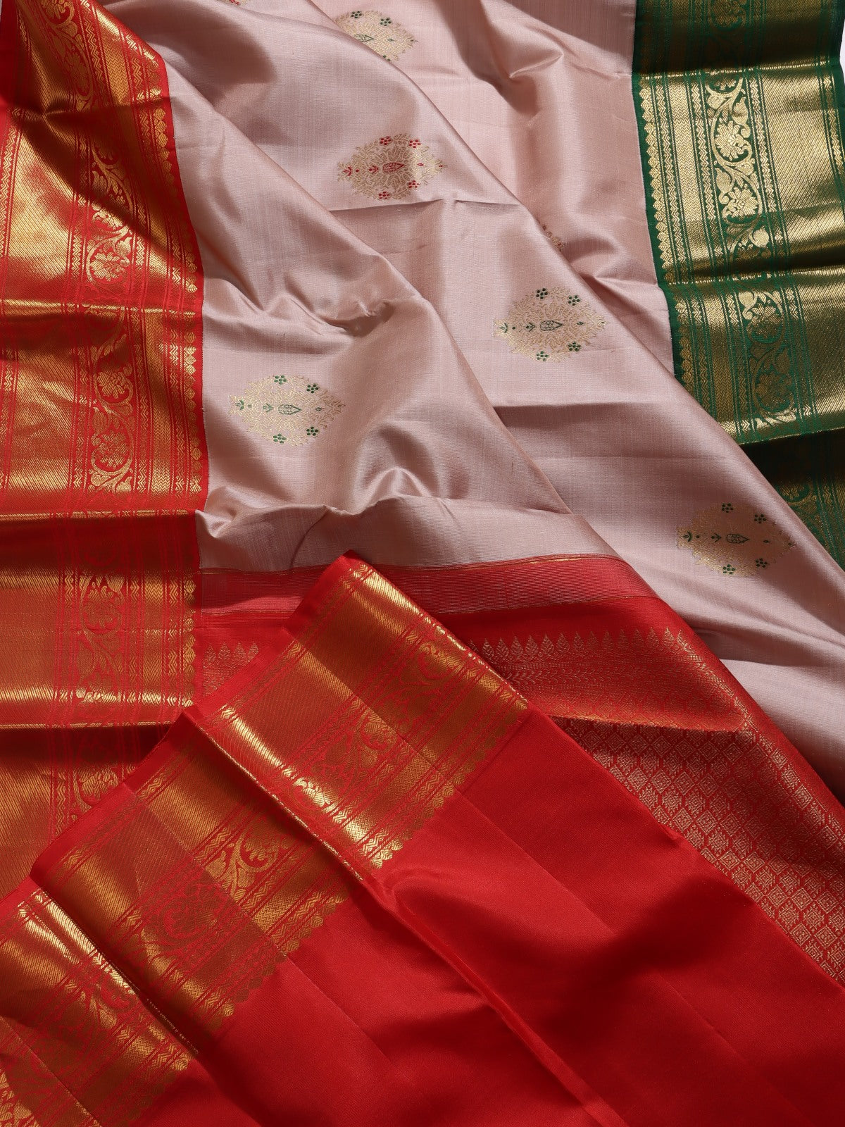 Peach Pure Kanchi Saree (Swara)