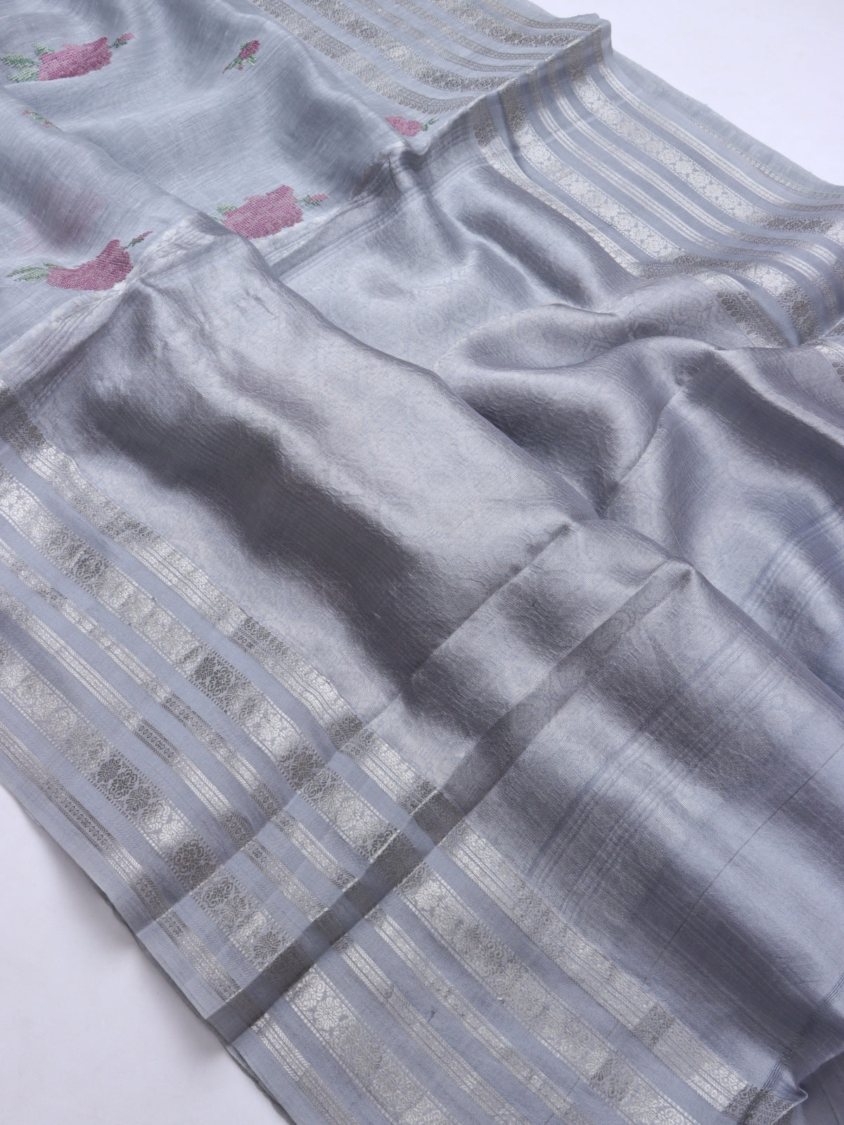 Grey Pure Linen Saree (Swara)