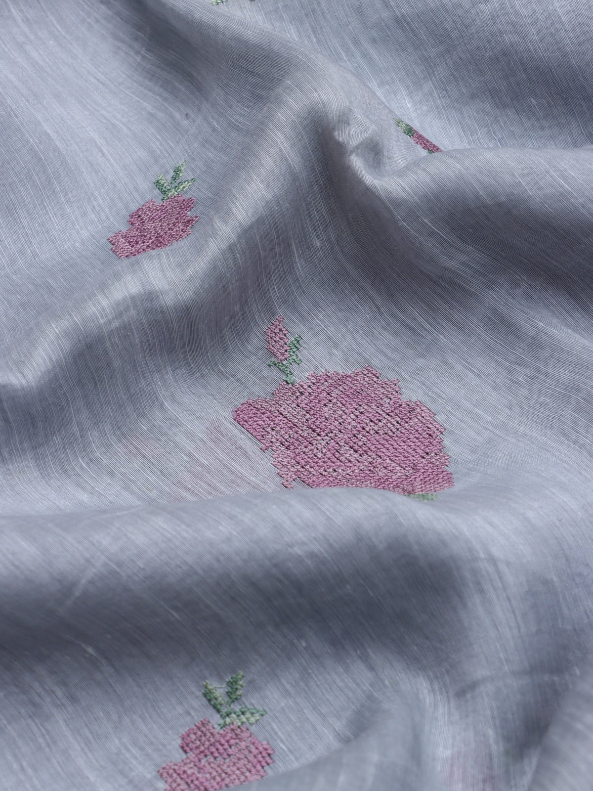 Grey Pure Linen Saree (Swara)