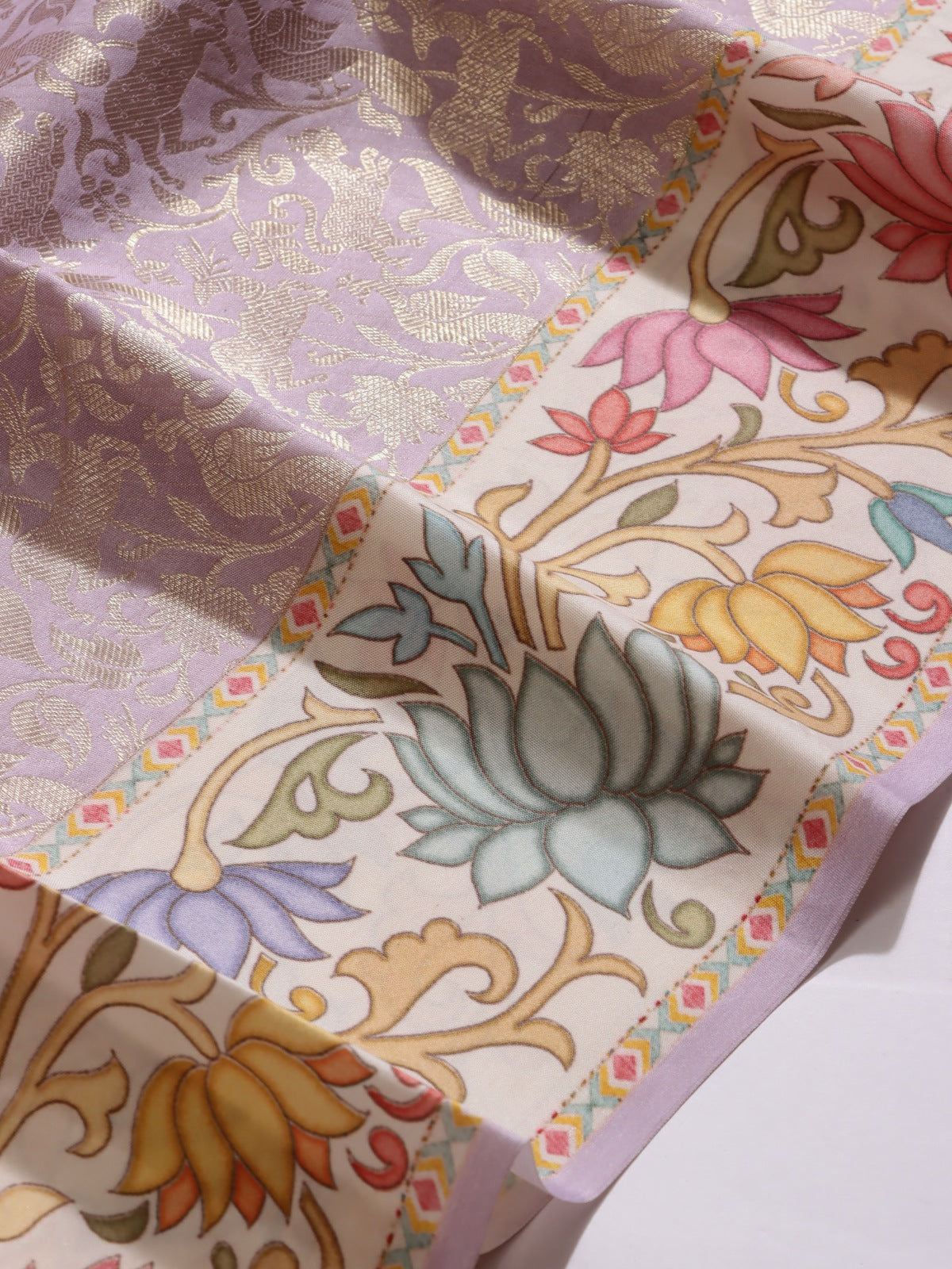 Pink Pure Kanchi Satin Border Saree (Swara)
