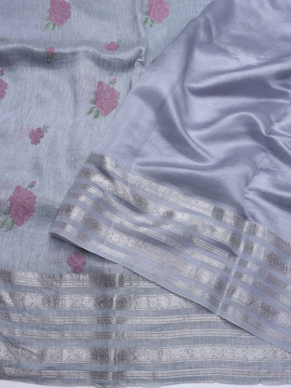 Grey Pure Linen Saree (Swara)