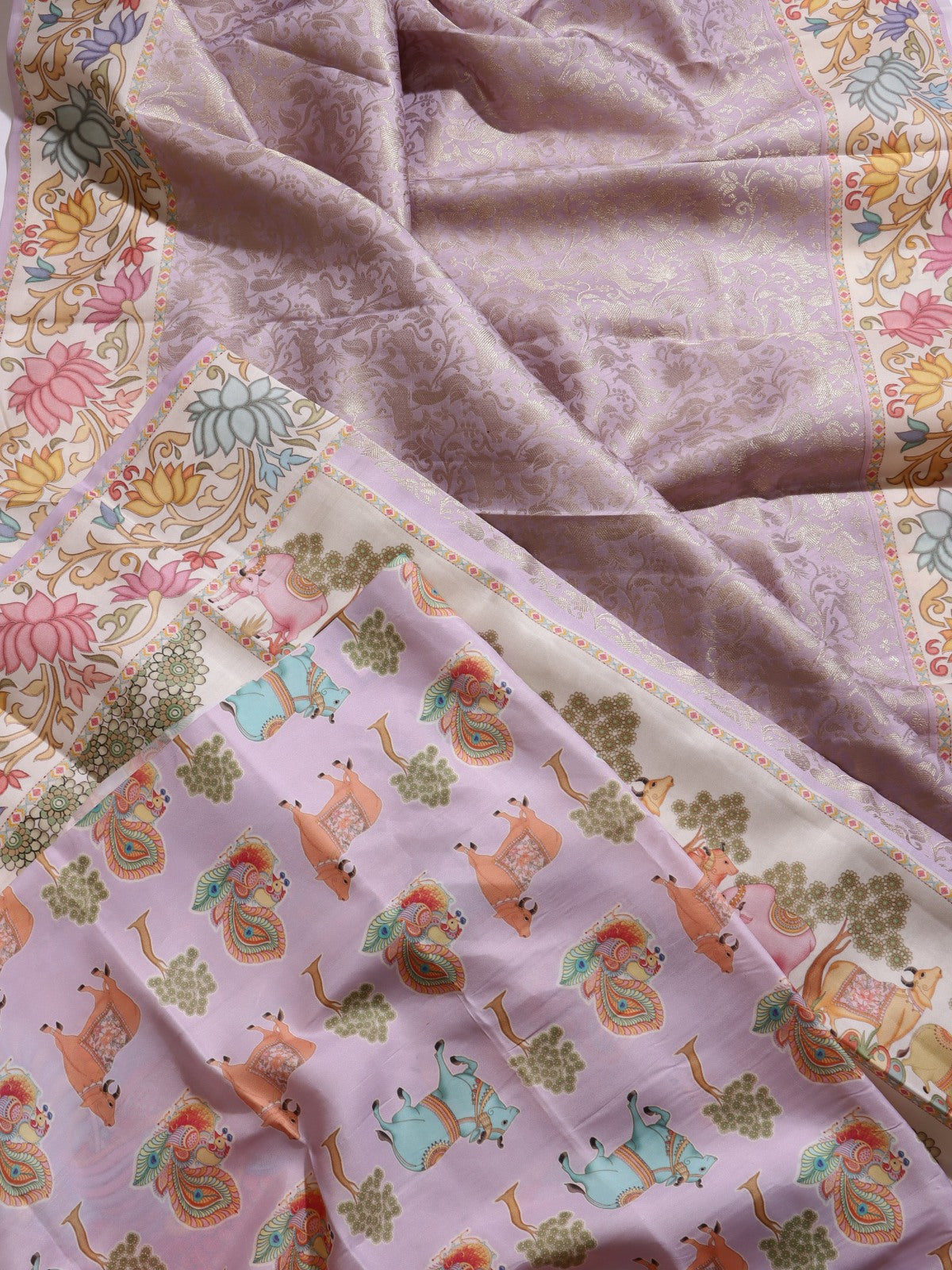 Pink Pure Kanchi Satin Border Saree (Swara)