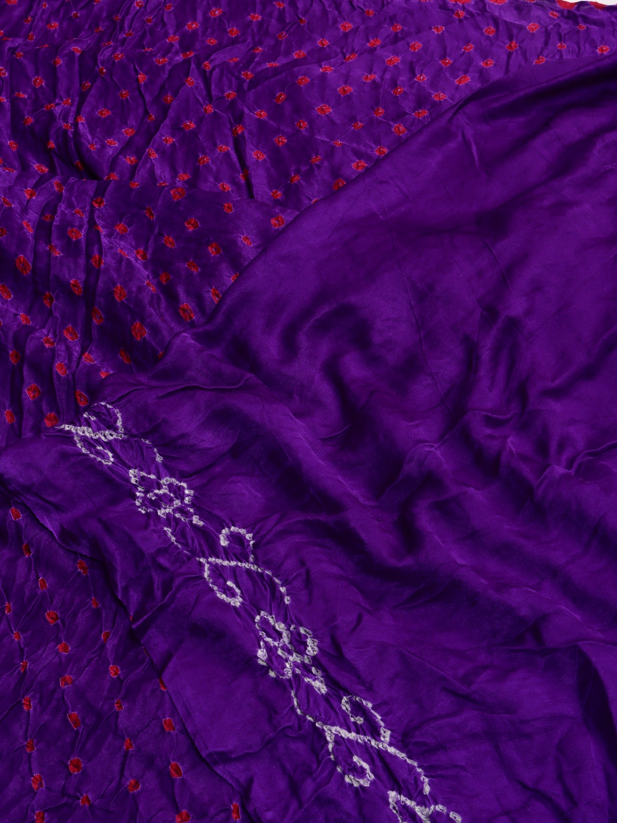 Purple Pure Bandhani Silk Saree (Swara)