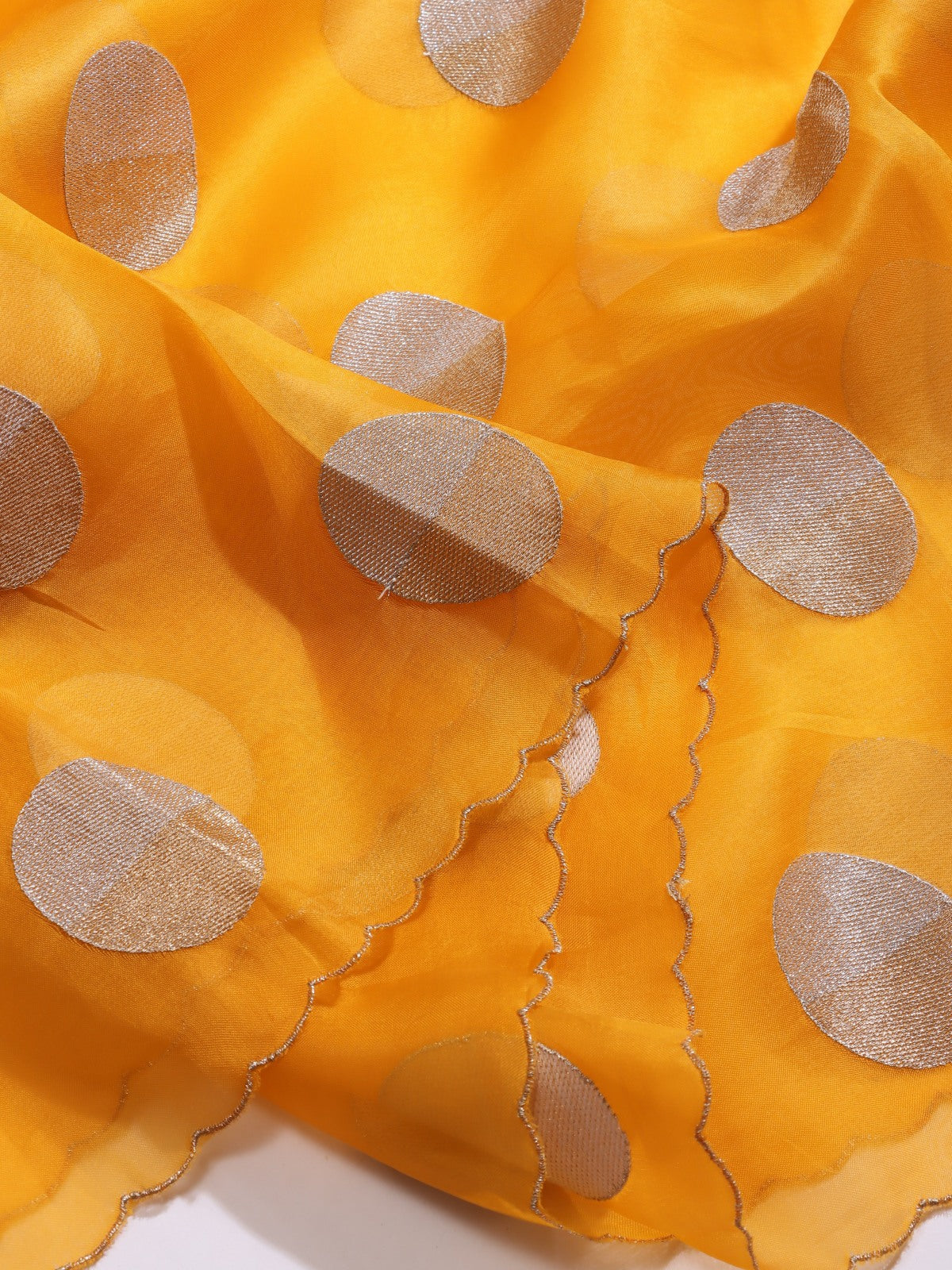 Mustard Yellow Pure Kora Organza Saree (Swara)