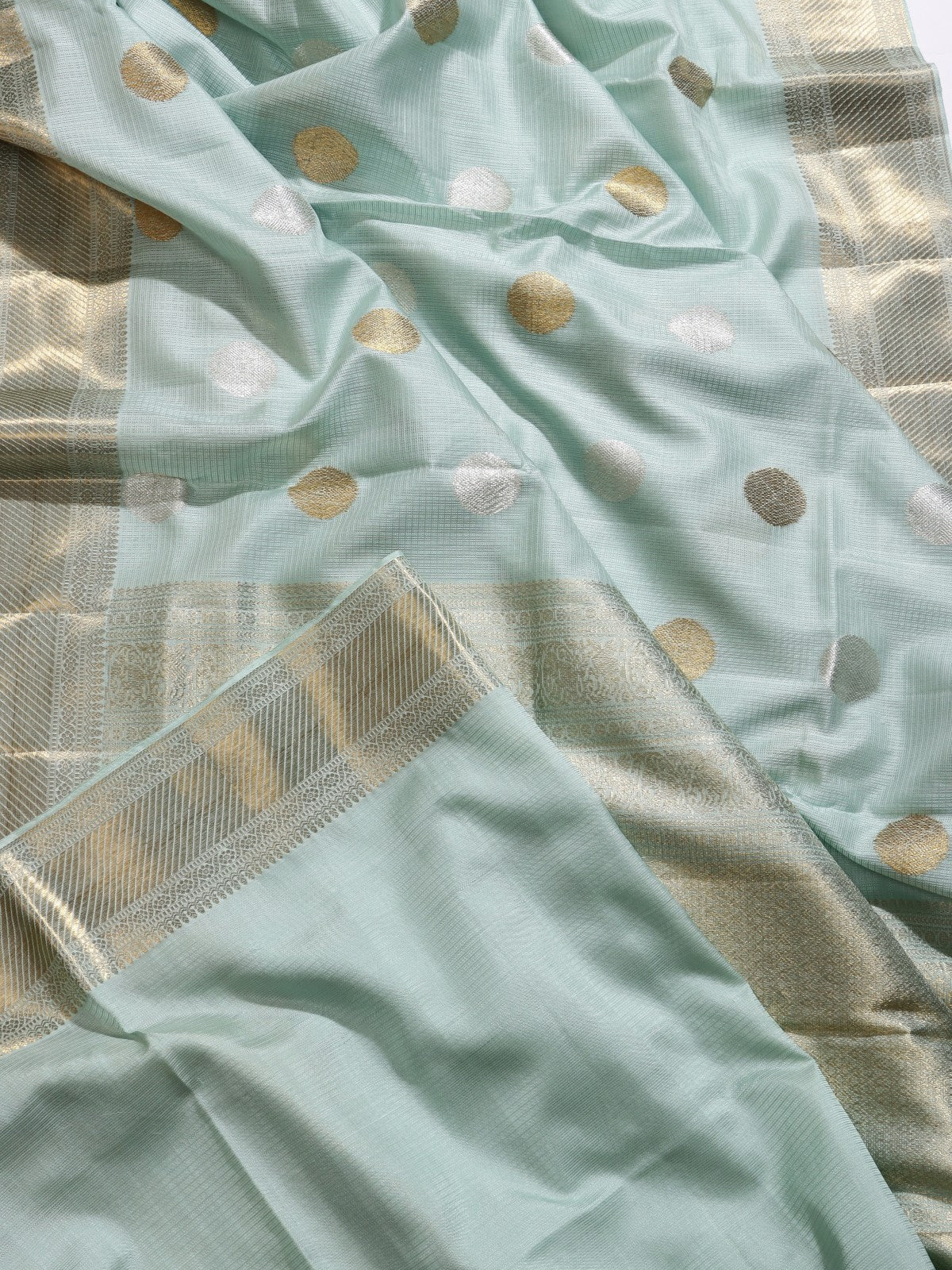 Blue Pure Kora Organza Saree (Swara)