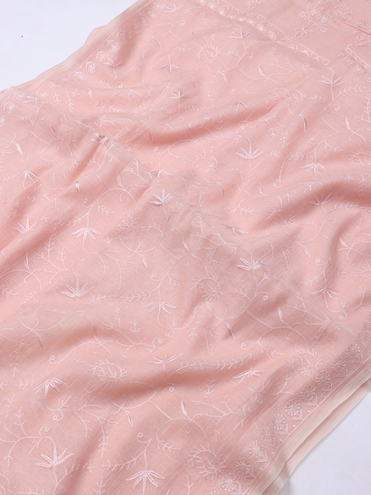 Peach Pure Mul Chanderi Saree (Swara)