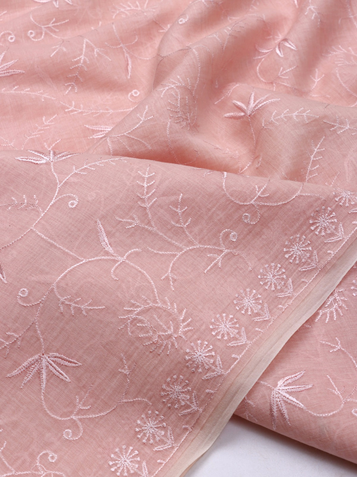 Peach Pure Mul Chanderi Saree (Swara)