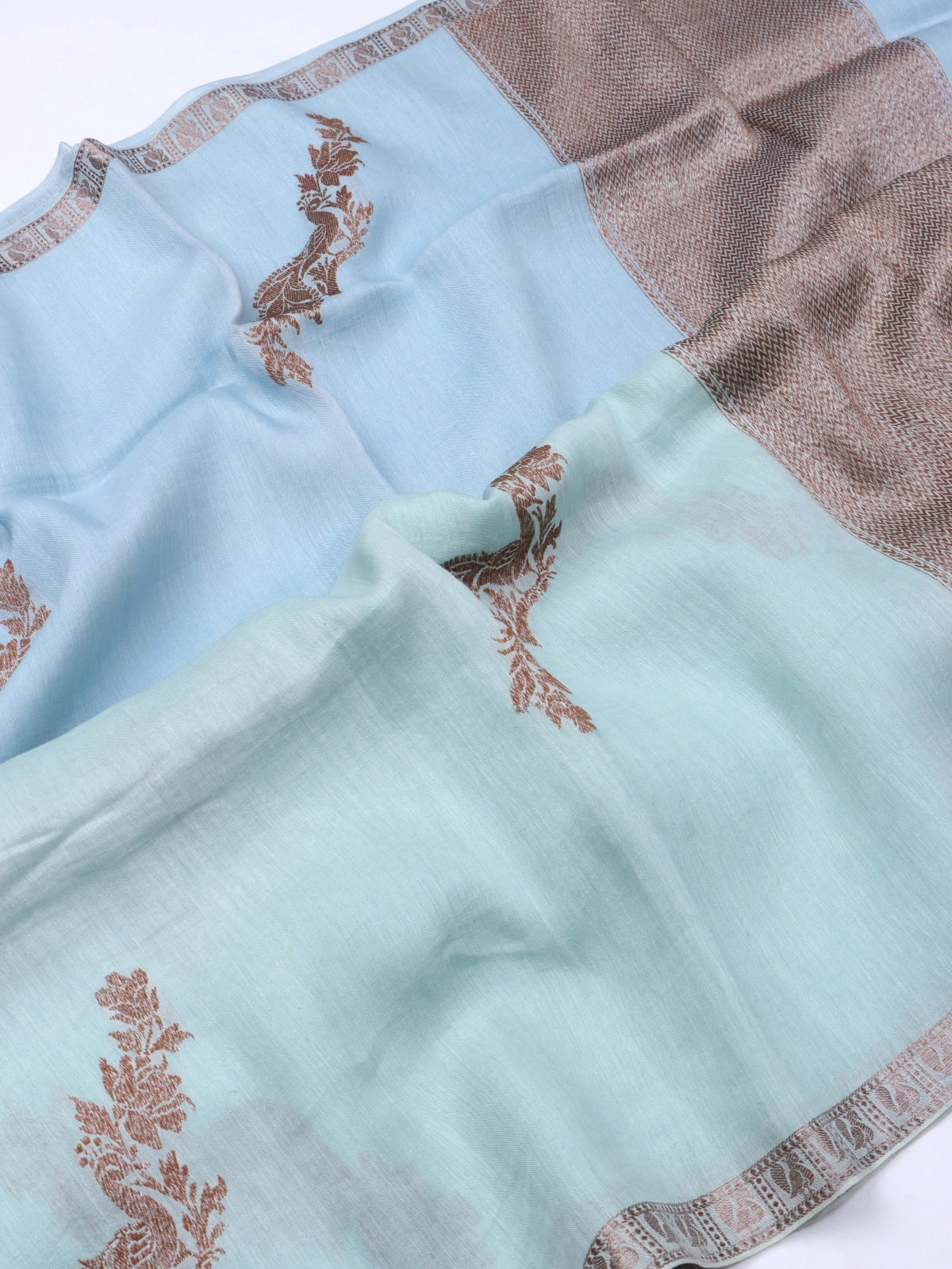 Blue Pure Linen Saree (Swara)