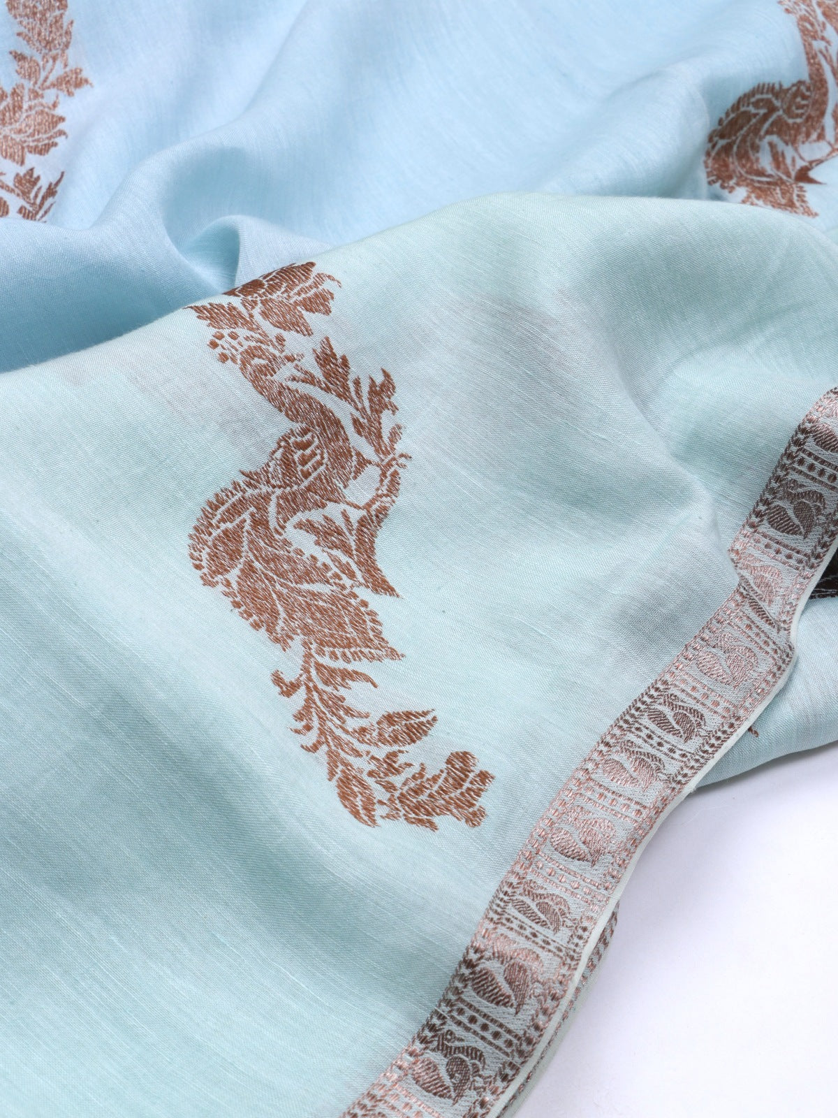 Blue Pure Linen Saree (Swara)