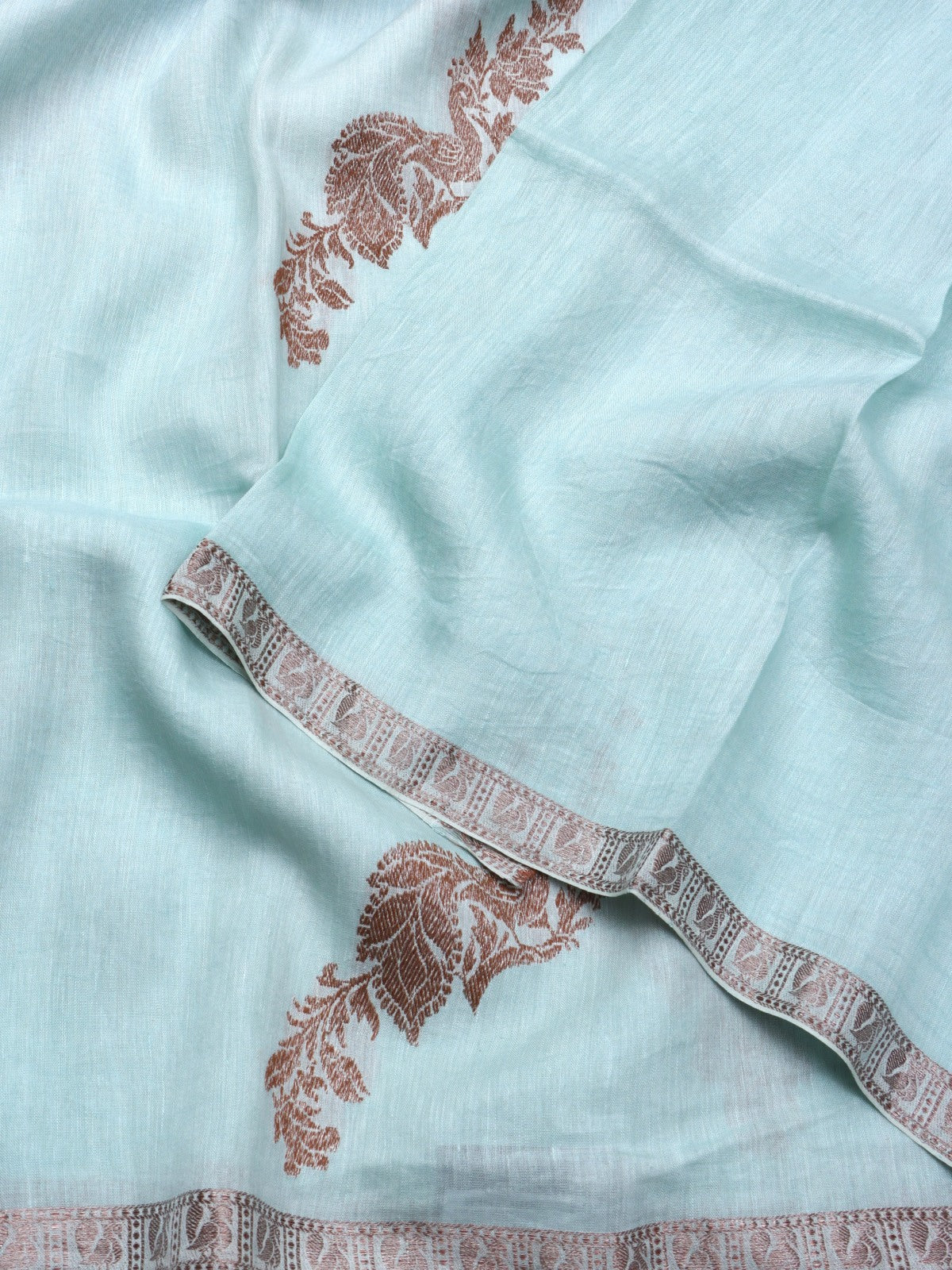 Blue Pure Linen Saree (Swara)