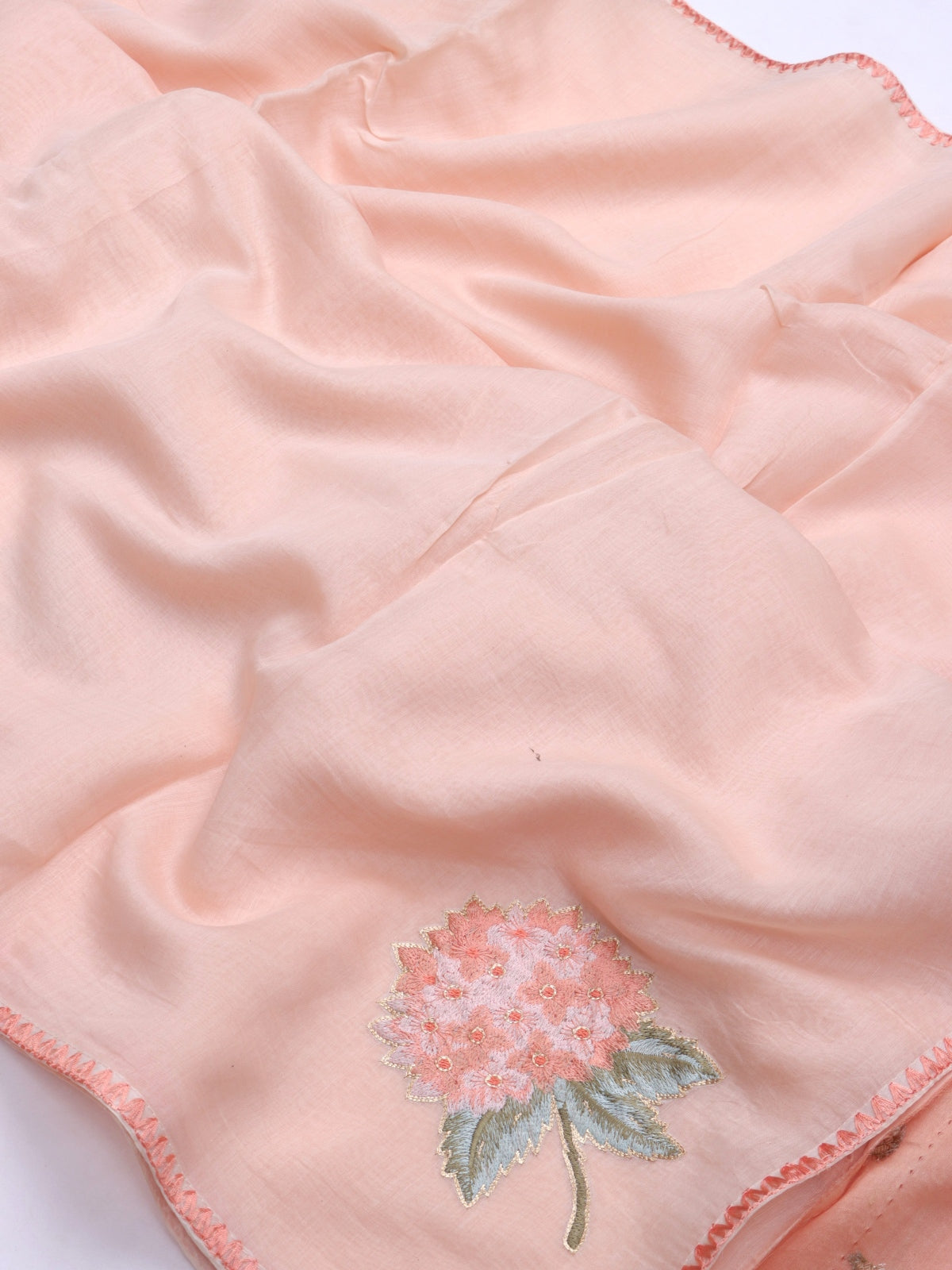 Peach Pure Mul Chanderi Saree (Swara)