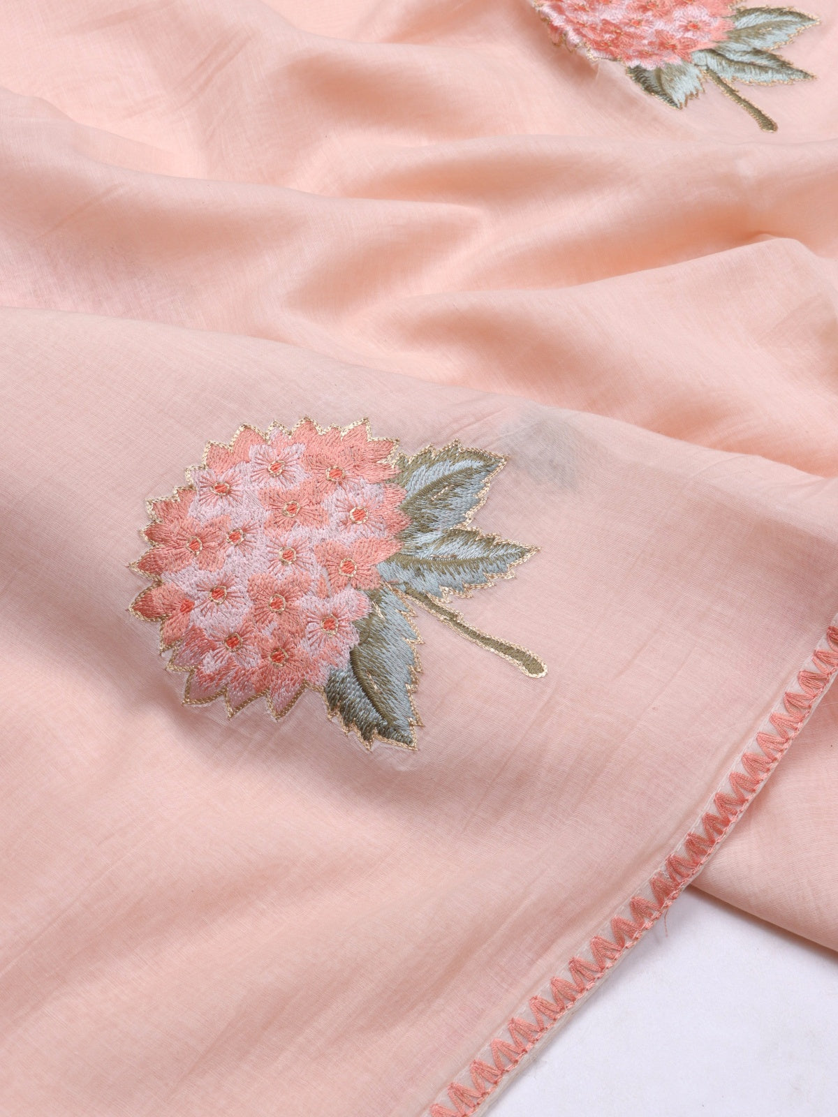 Peach Pure Mul Chanderi Saree (Swara)
