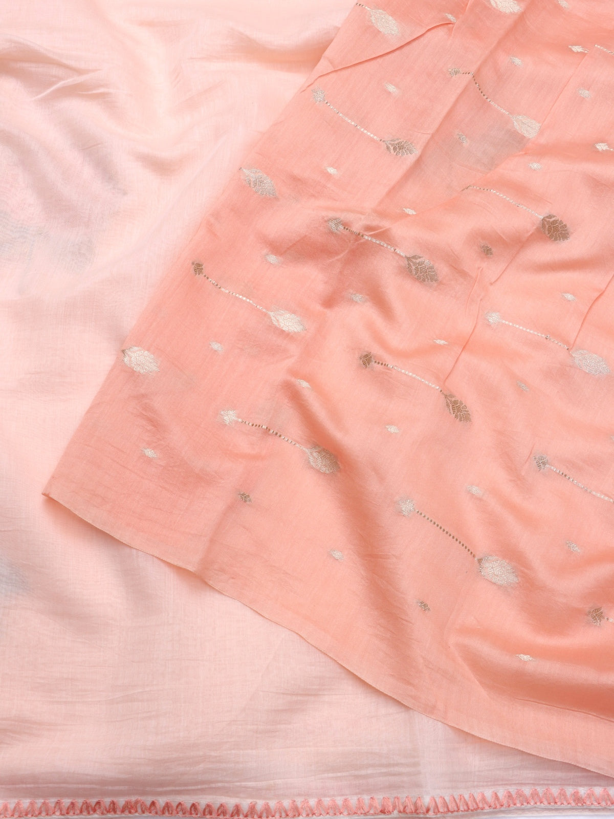 Peach Pure Mul Chanderi Saree (Swara)