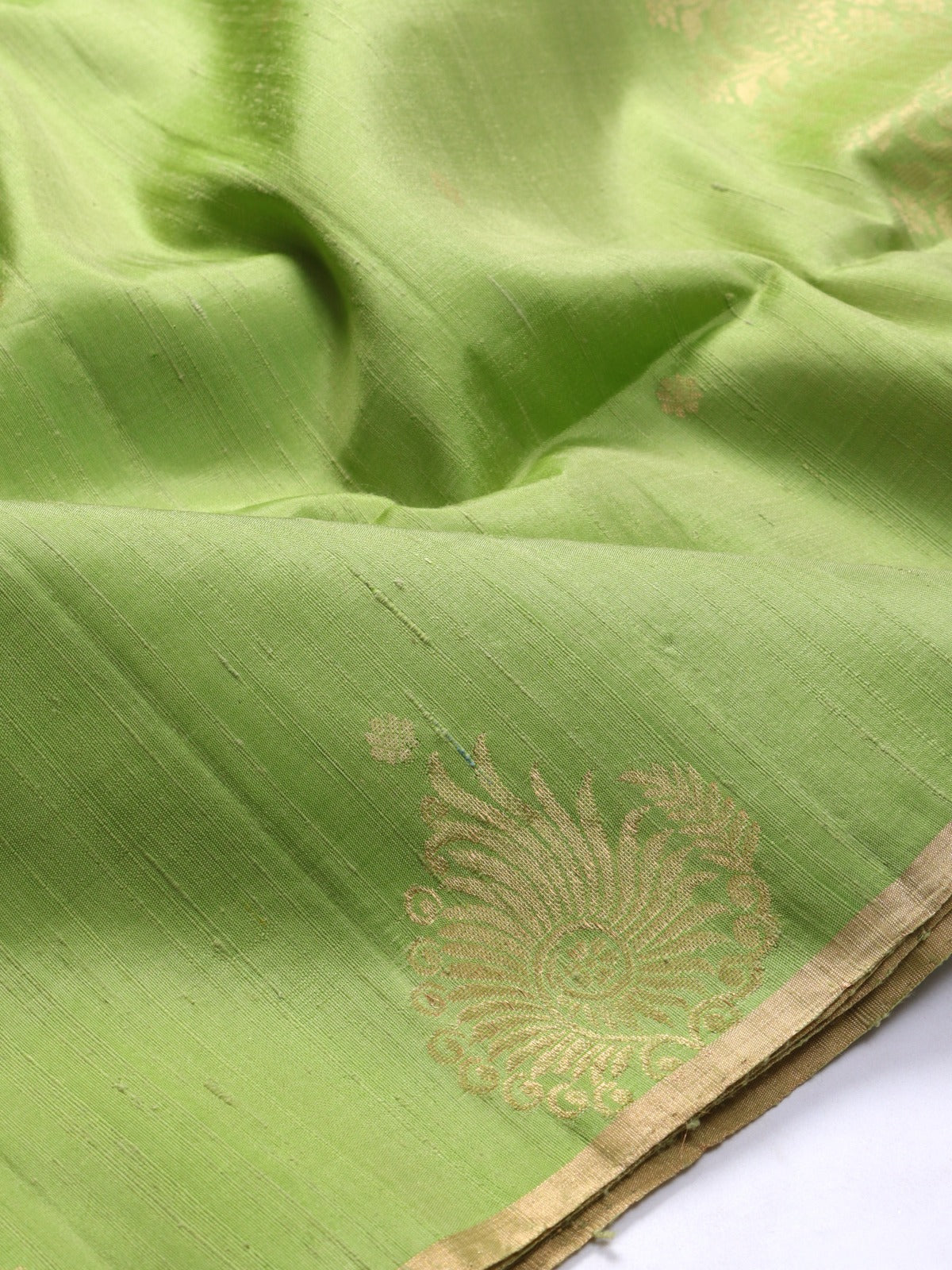 Green Pure Raw Silk Saree (Swara)