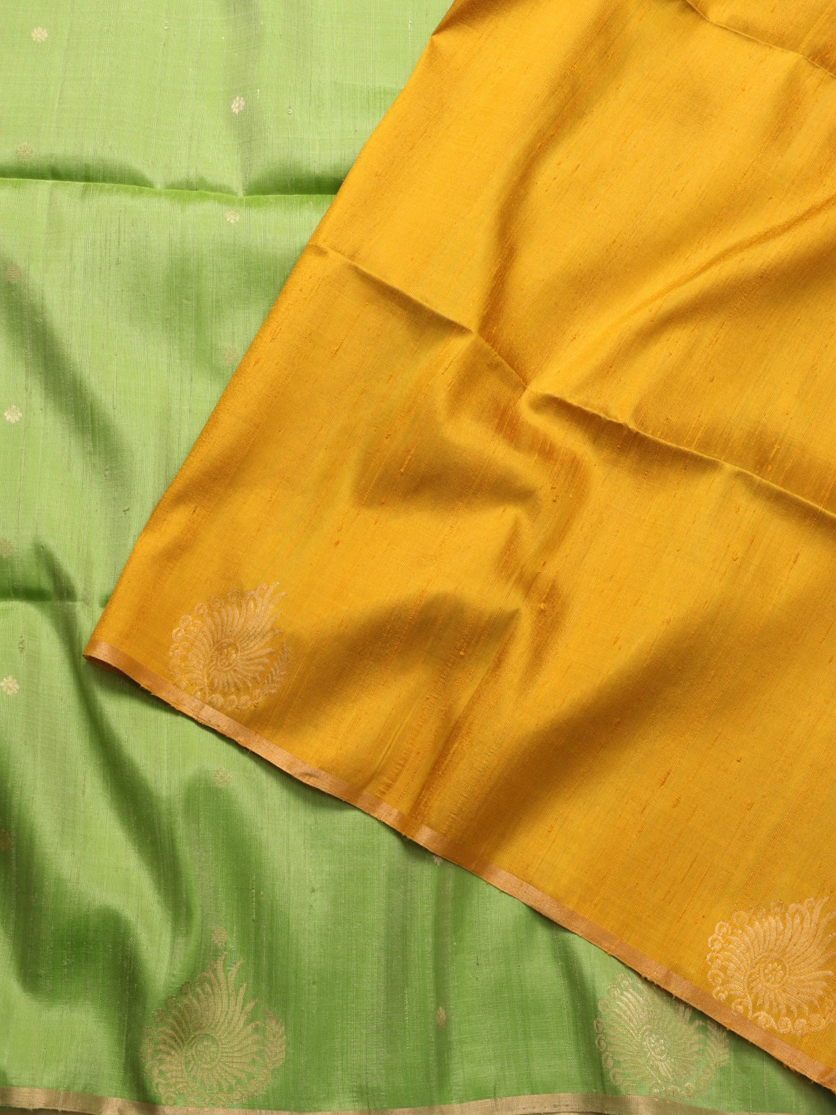 Green Pure Raw Silk Saree (Swara)