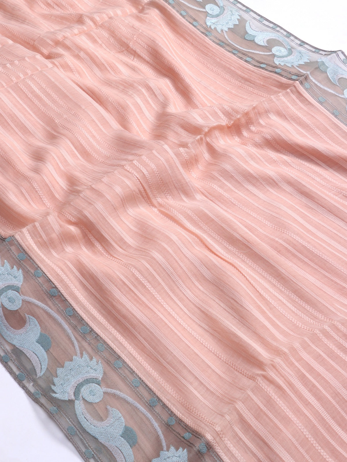 Peach Pure Mul Chanderi Saree (Swara)