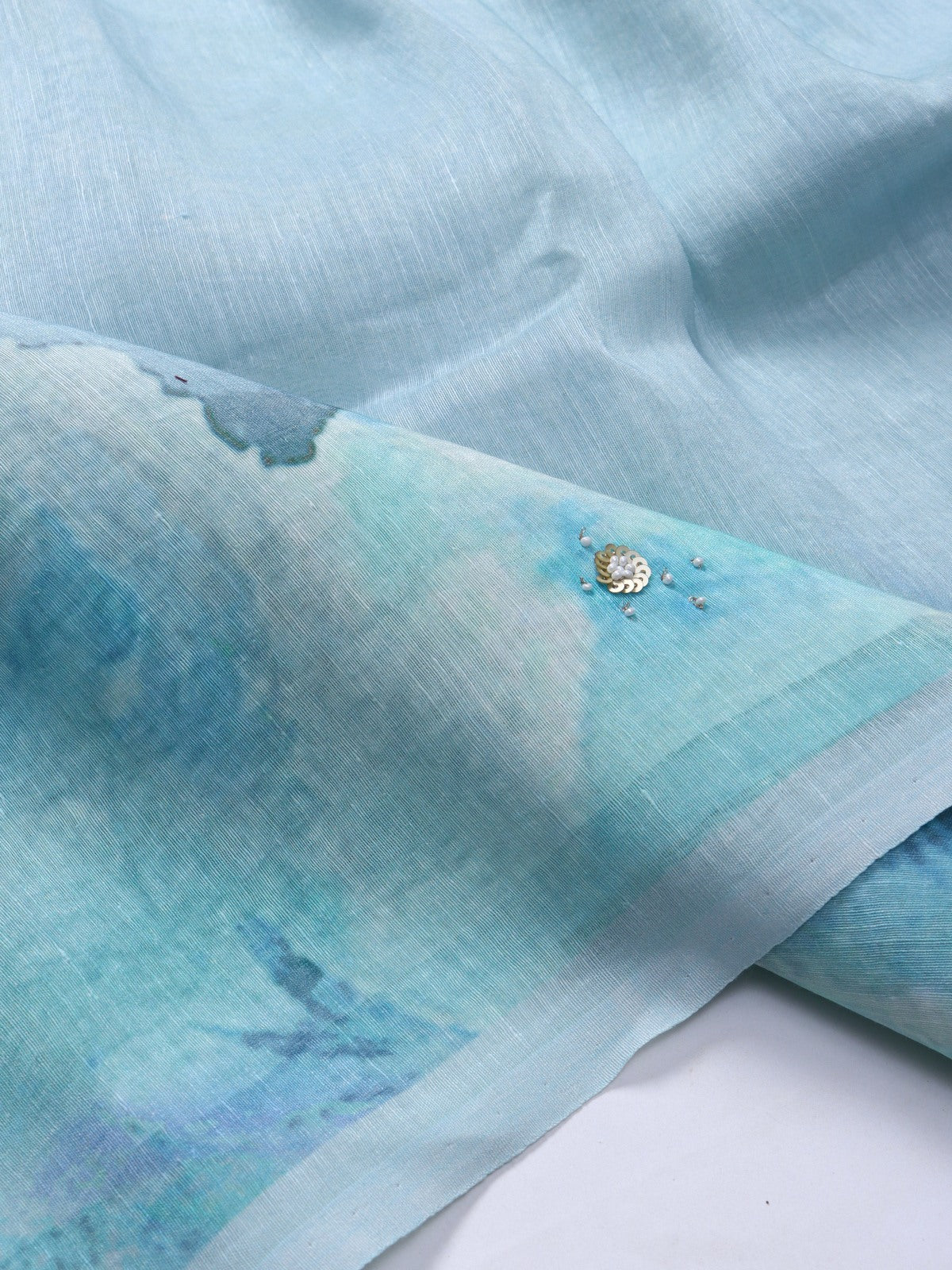Blue Pure Mul Chanderi Saree (Swara)