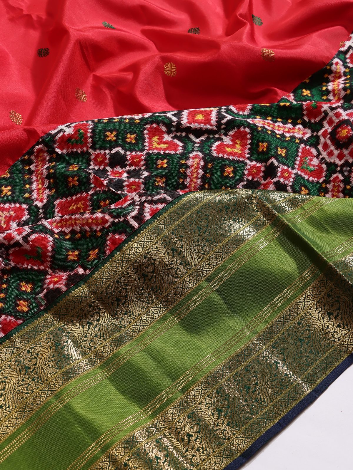 Bottle Green Patola Pure Kanchi Saree (Swara)
